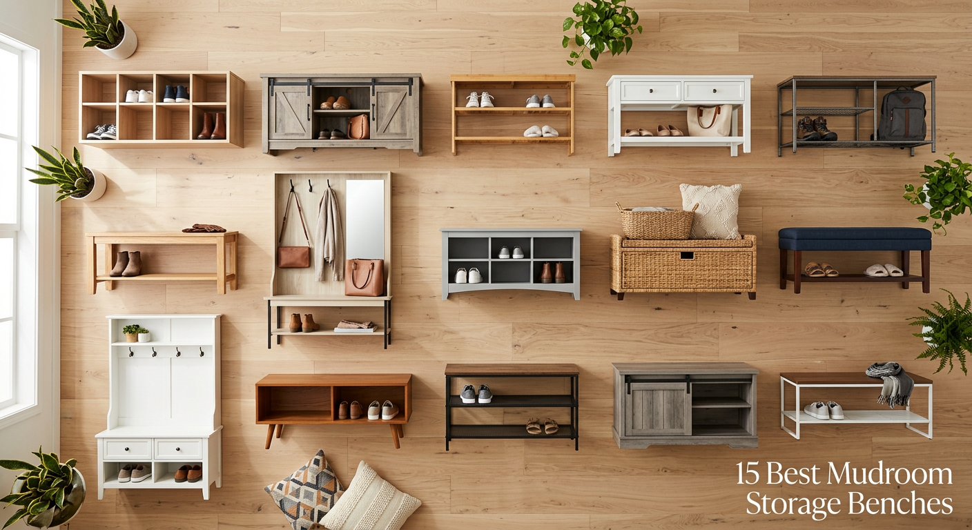 Best Mudroom Storage Benches with Shoe Shelves