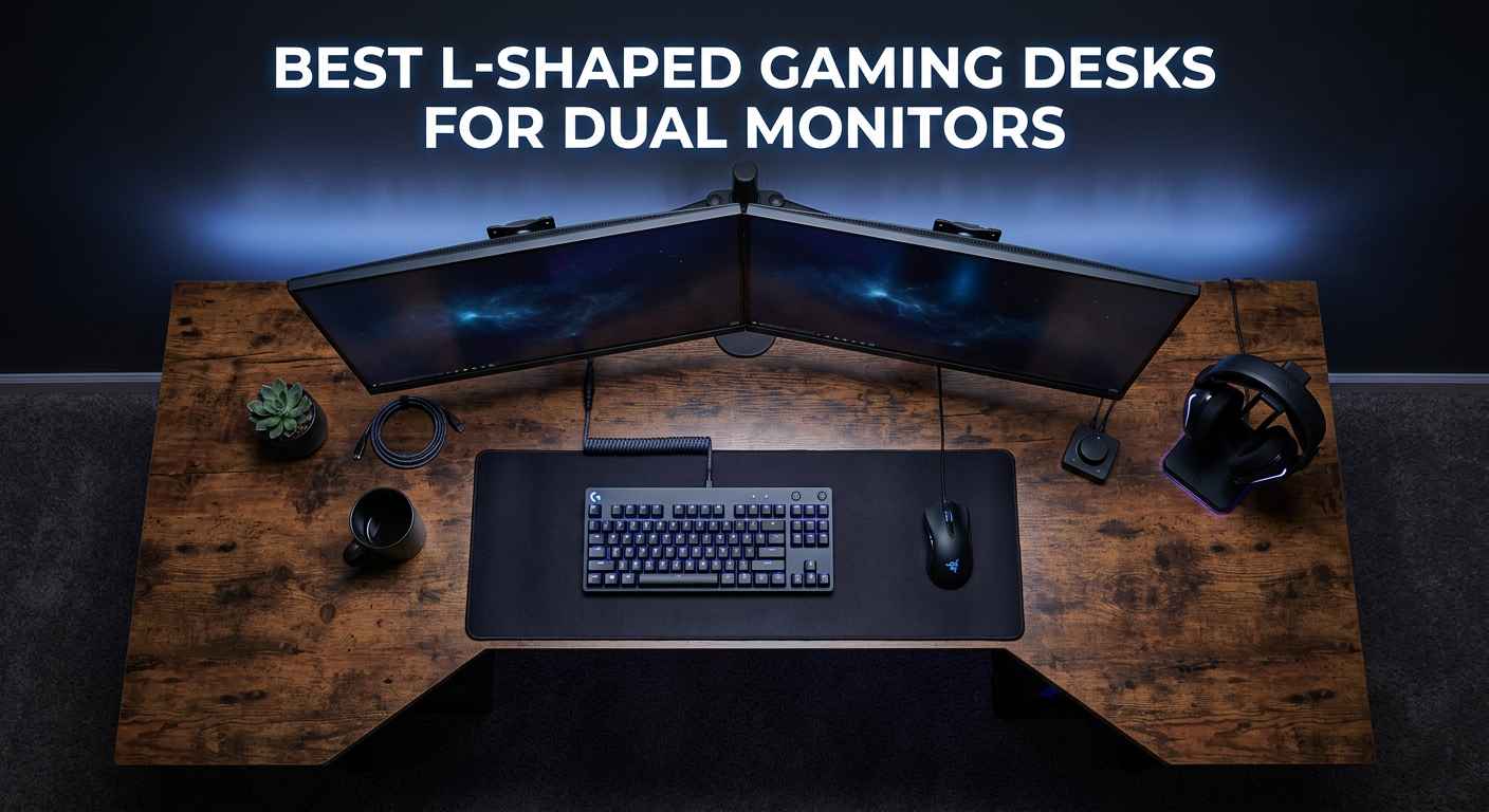 Best L-Shaped Gaming Desks for Dual Monitors