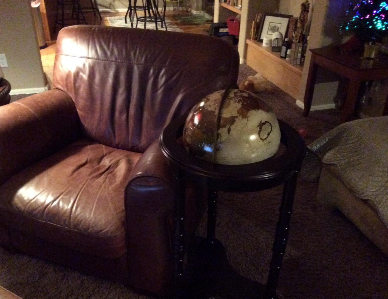 Replogle Lancaster Bronze Metallic, Dark Cherry Wood Finish, Floor Model Globe, 12 Inch Diameter customer photo 1