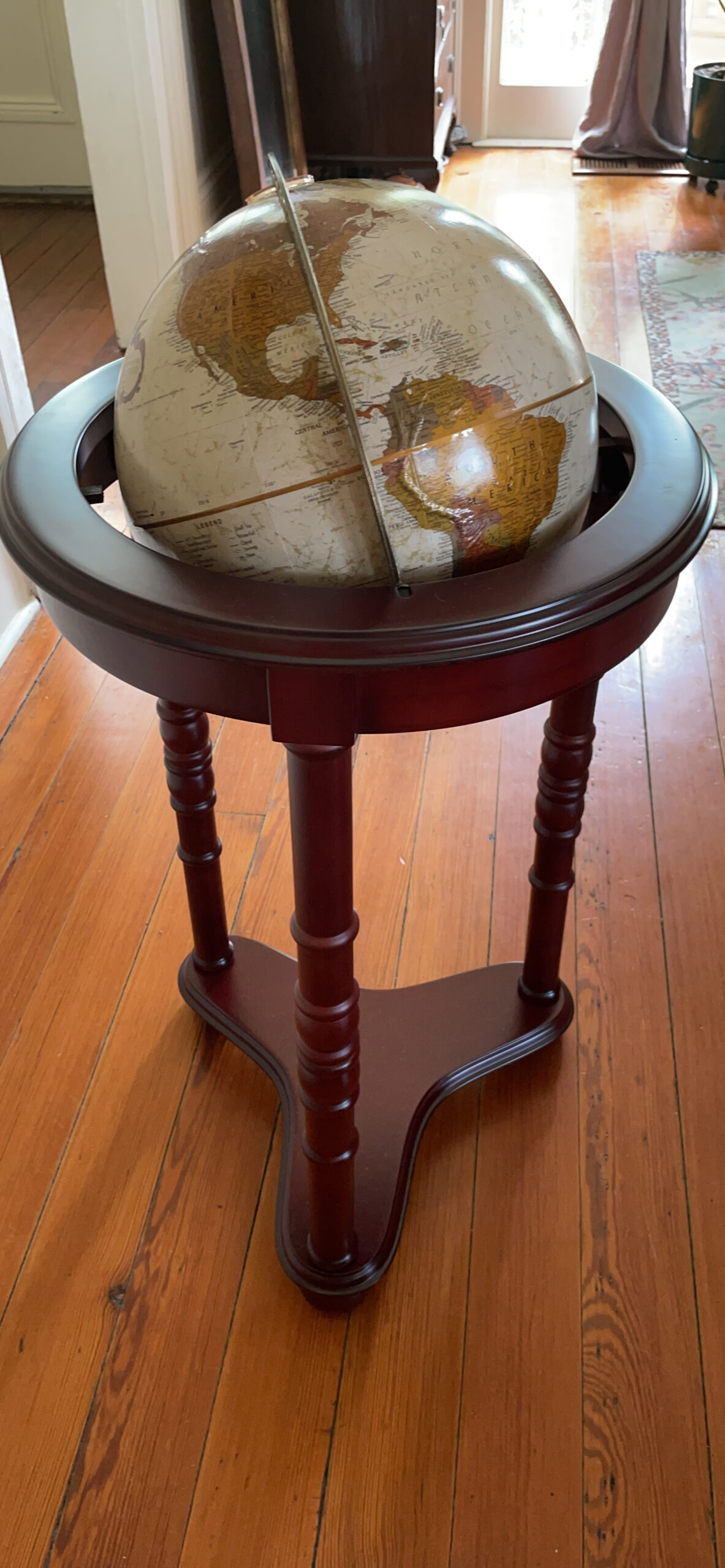 Replogle Lancaster Bronze Metallic, Dark Cherry Wood Finish, Floor Model Globe, 12 Inch Diameter customer photo 2