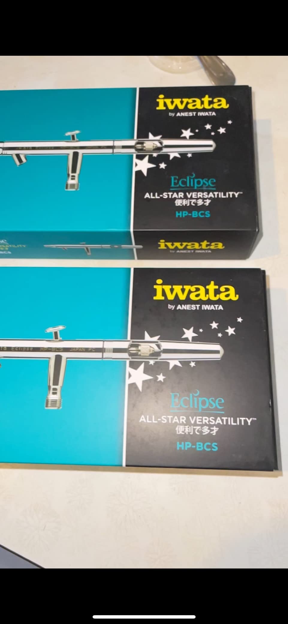 Iwata Eclipse HP-BCS Siphon Feed Dual Action Airbrush - High Flow, Easy Cleaning, 2 oz Bottle for textiles, T-shirts, graphics, murals, basecoats & topcoats customer photo 1