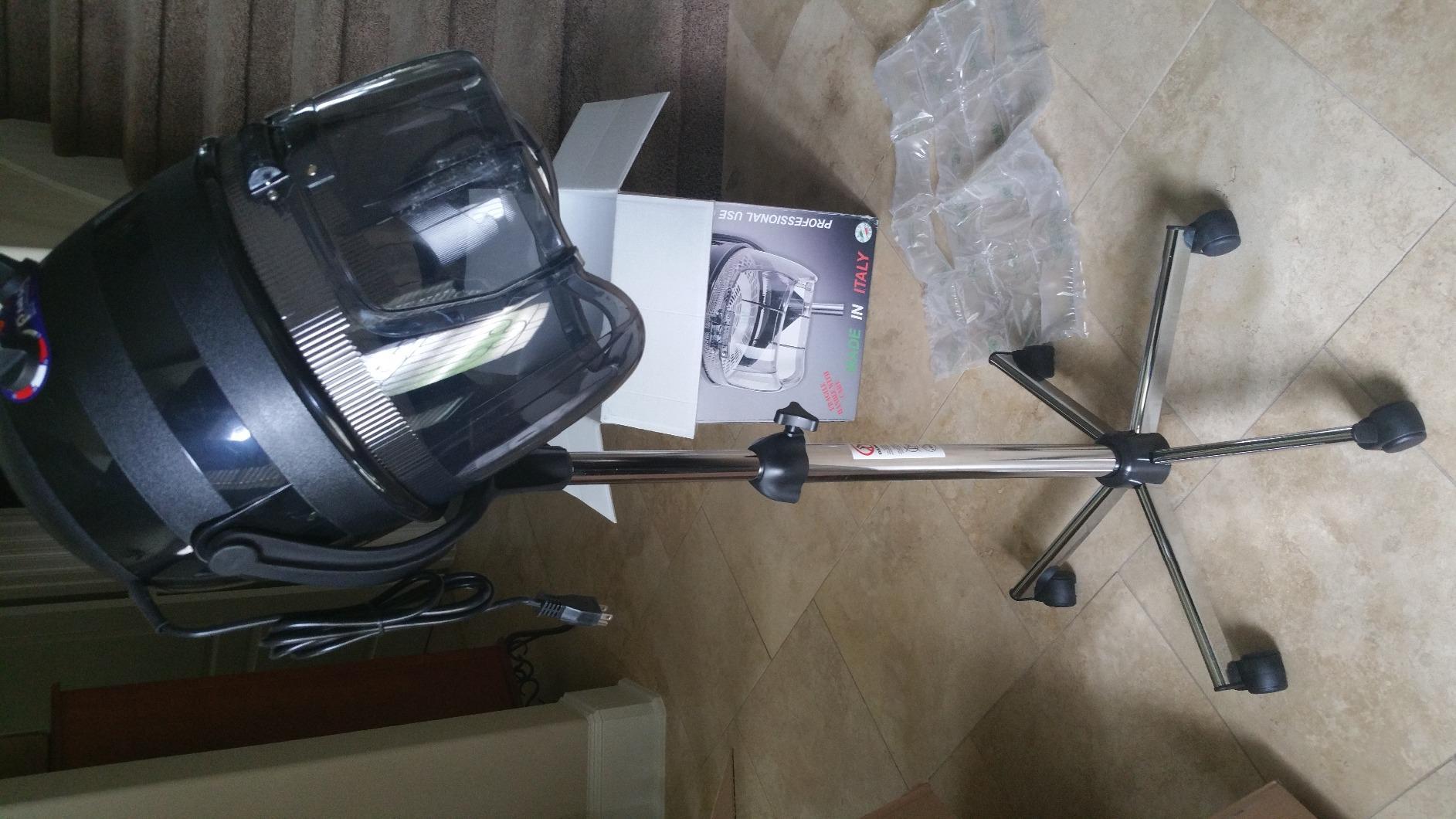 Pibbs 514 Kwik Dri 1100W Professional Salon Hair Dryer with Timer, Temp Control, Adjustable Height & Head, Rolling Caster Base, Flip-Top Visor, CE Certified, Made in Italy, Black, PIB-514 customer photo 2