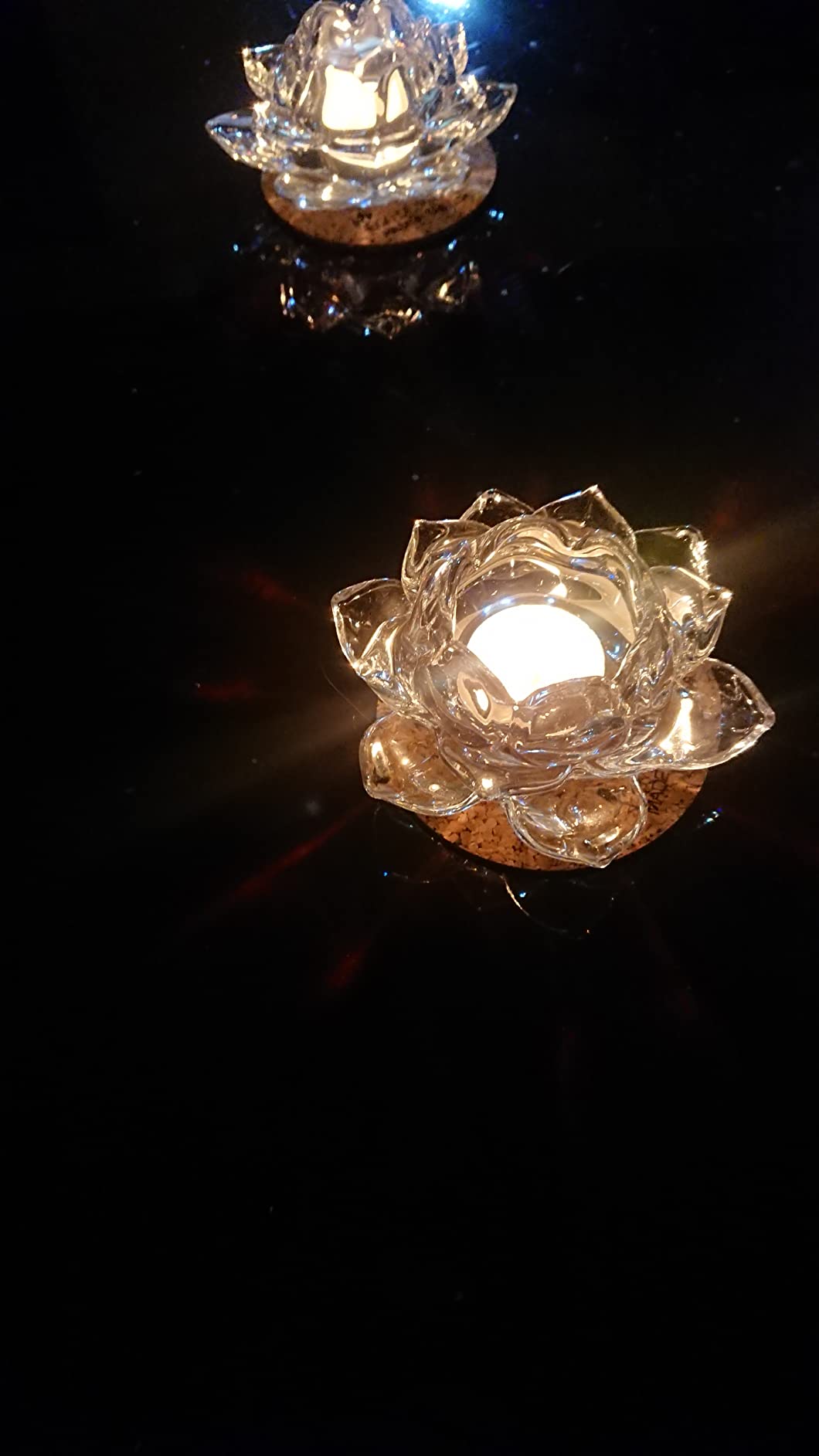 Shannon by Godinger Lotus Crystal Votive Pair Candle Holders, Set of 2 customer photo 1