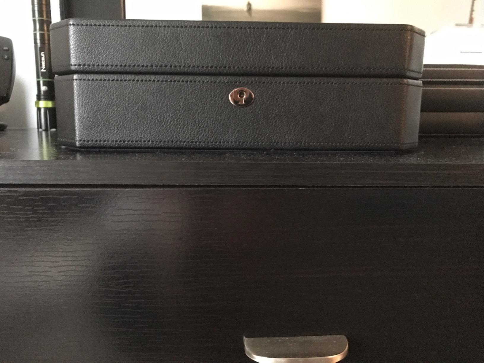 WOLF Windsor 5-Piece Watch Box, Black - Features Five Watch Compartments & Vegan Leather Exterior customer photo 2