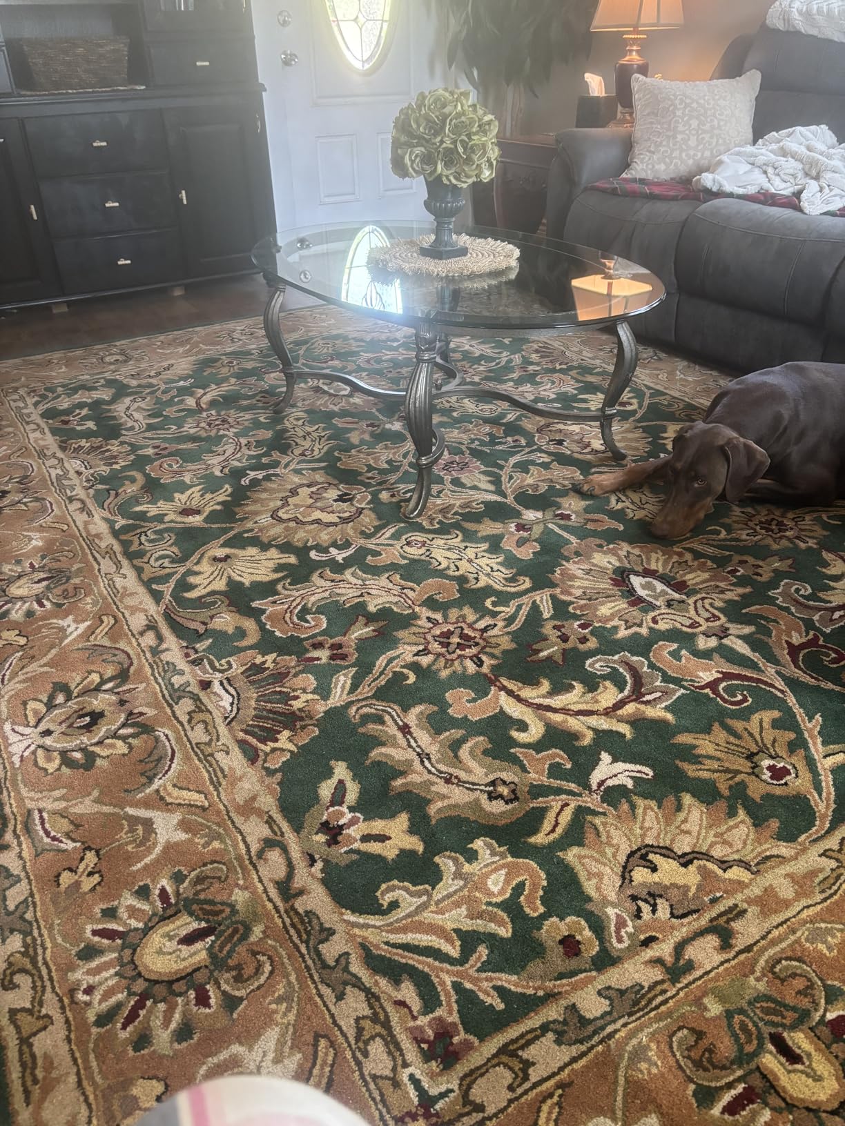SAFAVIEH Heritage Collection Area Rug - 8' x 10', Red & Black, Handmade Traditional Oriental Wool, Ideal for High Traffic Areas in Living Room, Bedroom (HG628C) customer photo 2
