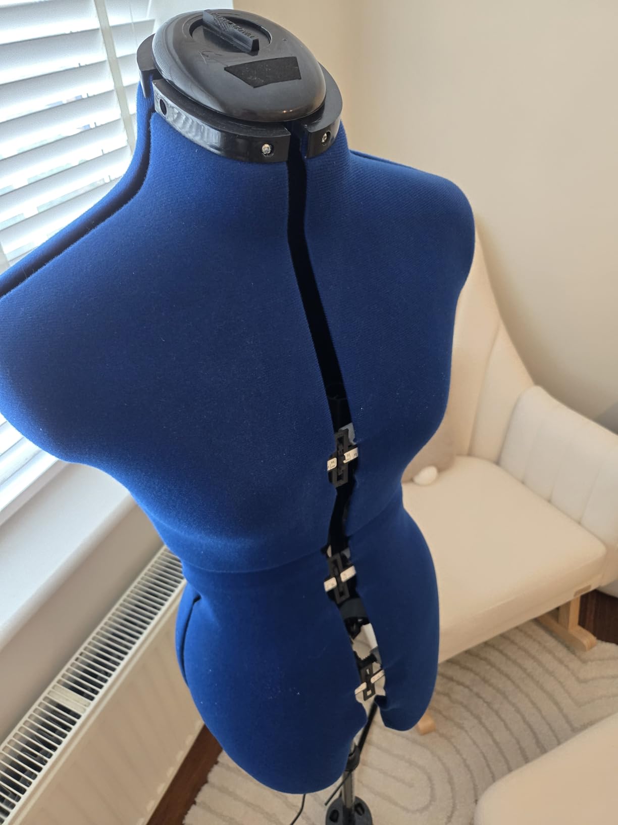 Adjustoform Sew Deluxe FG372 Adjustable Dress & Pants Form Sapphire S-M (US Dress Size 4-12) 8 Part Female Sewing Mannequin + Pin Grip Hem Marker customer photo 2