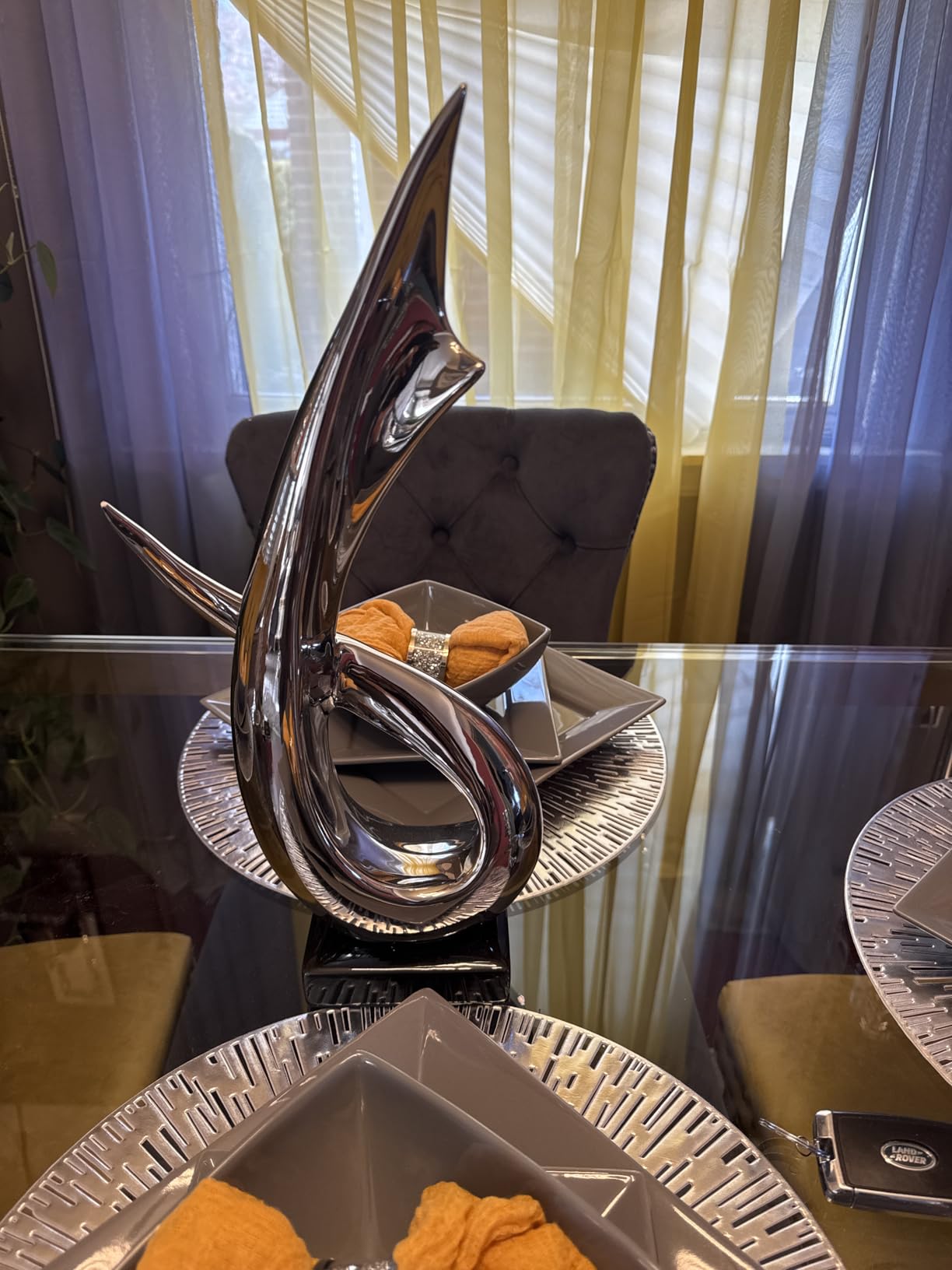 Deco 79 Porcelain Ceramic Abstract Decorative Sculpture Home Decor Statue with Black Base, Accent Figurine 8