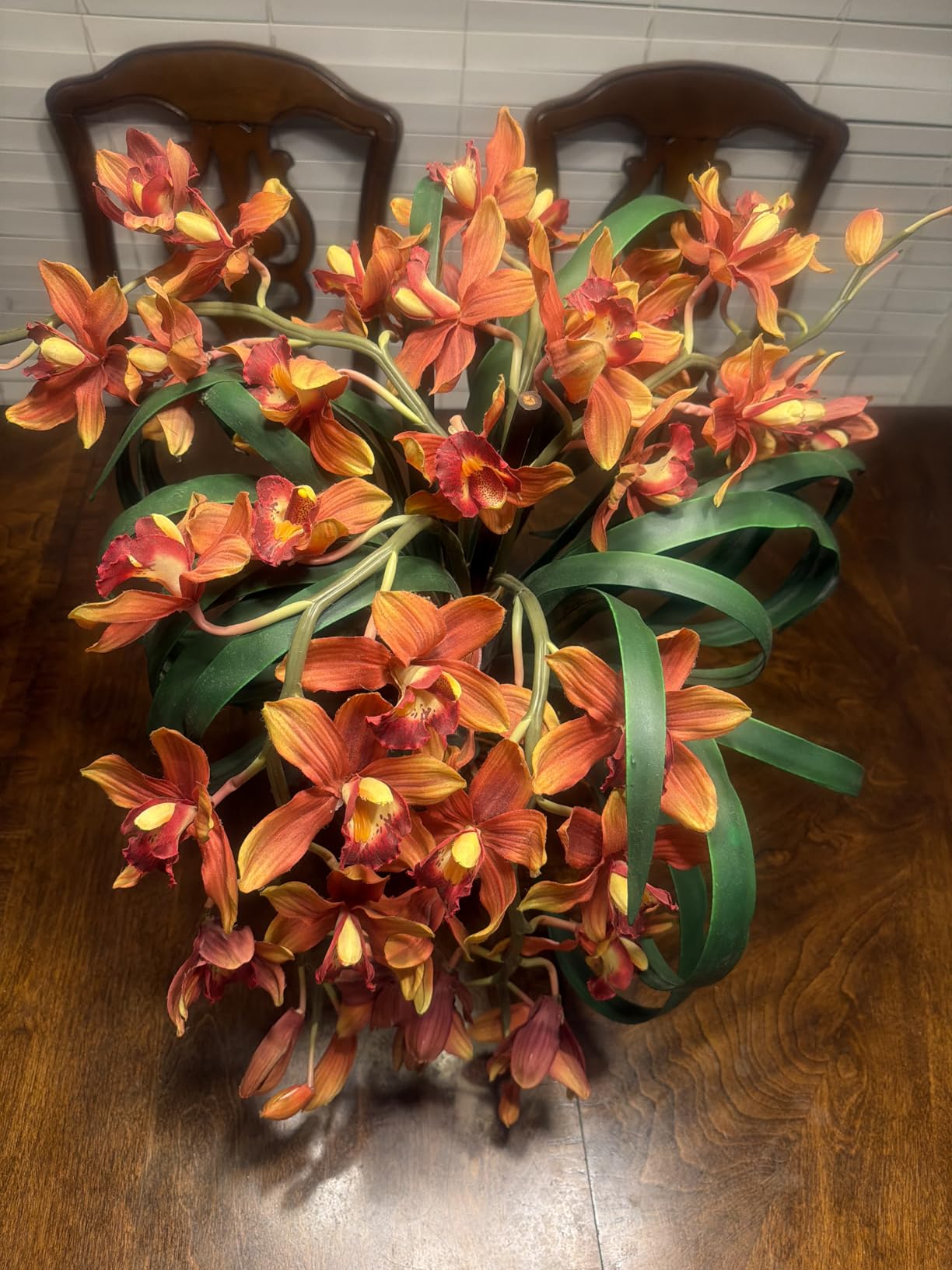 Nearly Natural Cymbidium with Decorative Vase Silk Arrangement customer photo 1