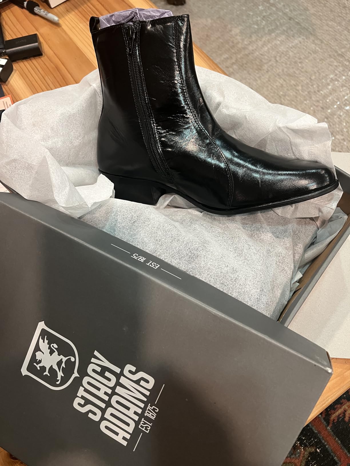 Stacy Adams Men's Santos Plain-Toe Side Zipper Boot customer photo 1