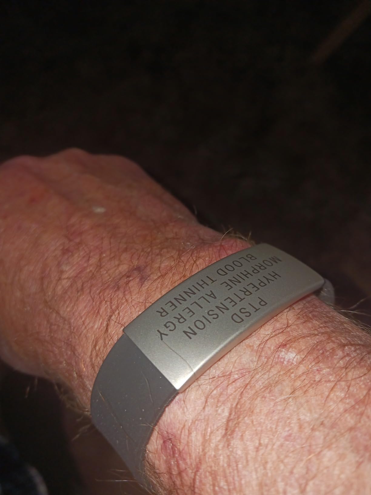 Universal Medical Data Emergency Alert Bracelets for Women & Men - 6-Line Custom Laser Engraved, Silicone Medical Alert Bracelet - Adults & Seniors Health Bracelet, Emergency Card & PHR Access - Black customer photo 1