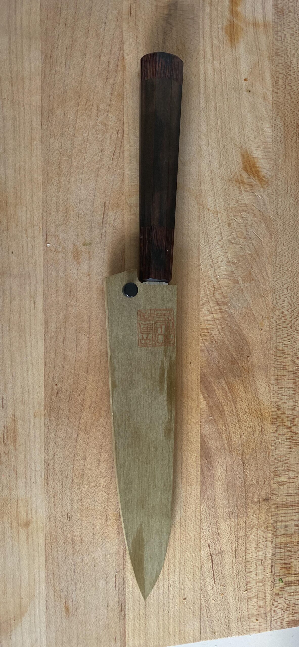 Yoshihiro 46 Layers VG10 Hammered Damascus Petty Japanese Utility Knife Ambrosia Handle (6''(150mm)) customer photo 1