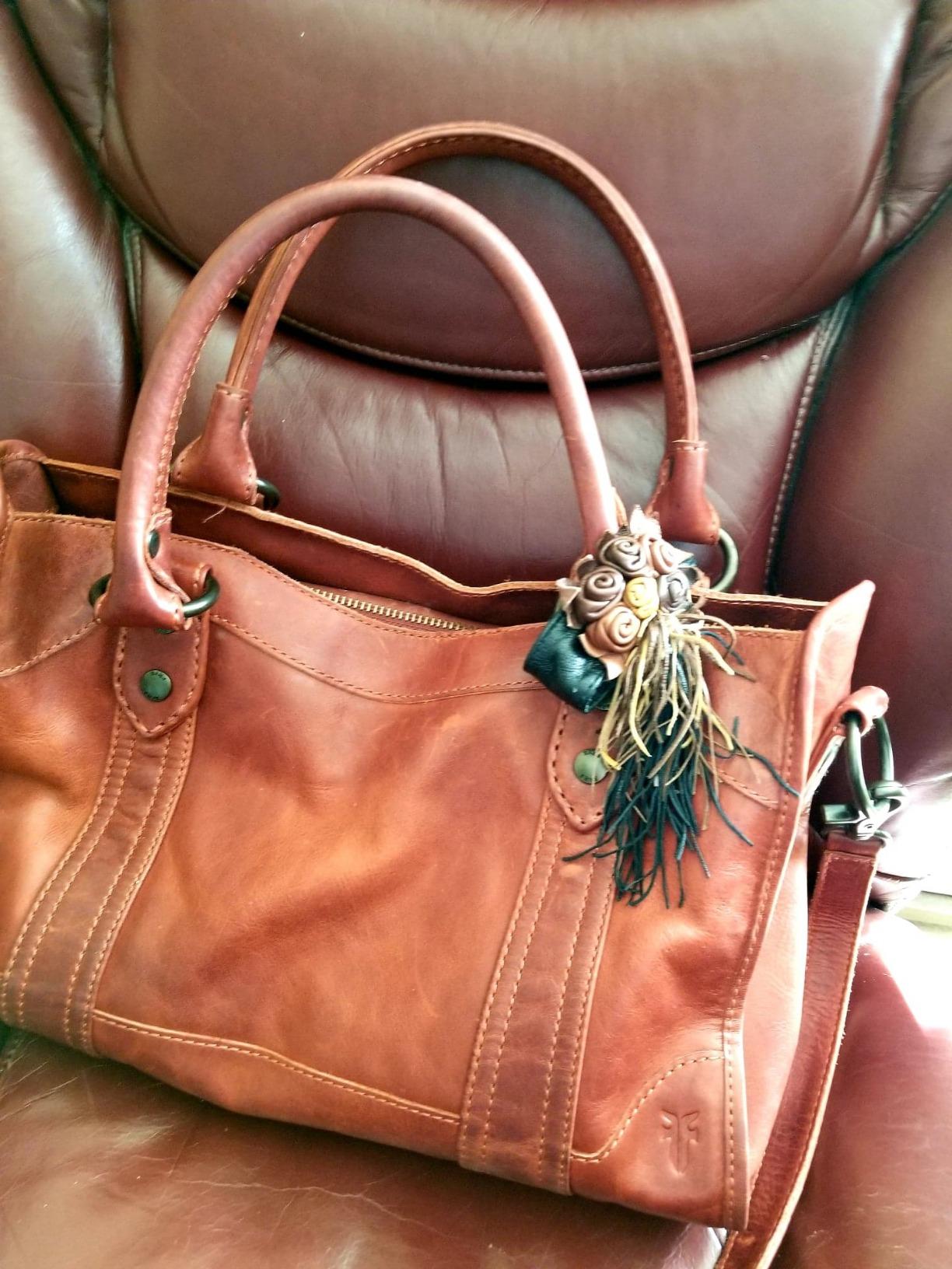Frye Women's Melissa Zip Satchel Leather Handbag with Adjustable Shoulder Strap & Top Handle customer photo 1