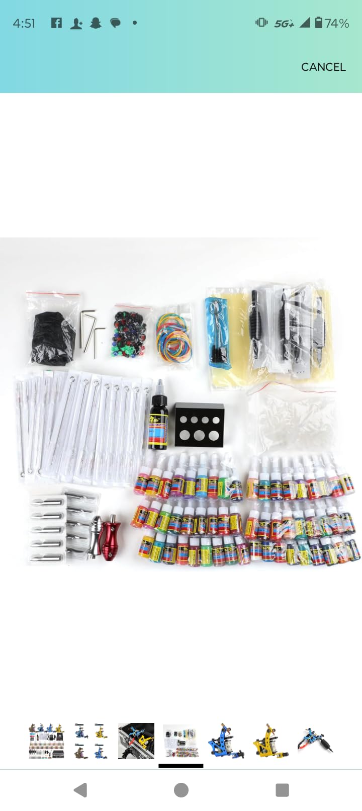 Solong Tattoo Complete Tattoo Kit 4 Pro Machine Guns 54 Inks Power Supply Foot Pedal Needles Grips Tips Carry Case TK453-US(Machine color random) customer photo 2