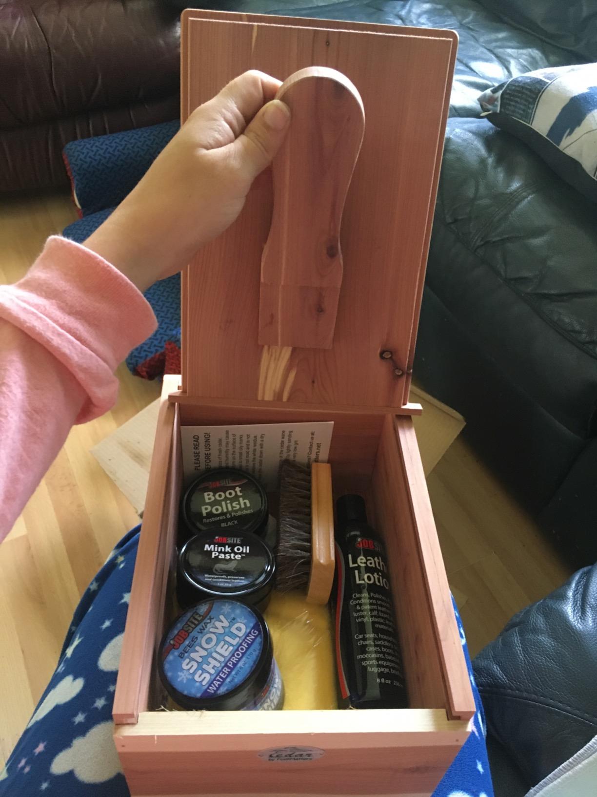 FOOTMATTERS Shoe Shine Valet Box - Hardwood Boot & Shoe Care customer photo 2