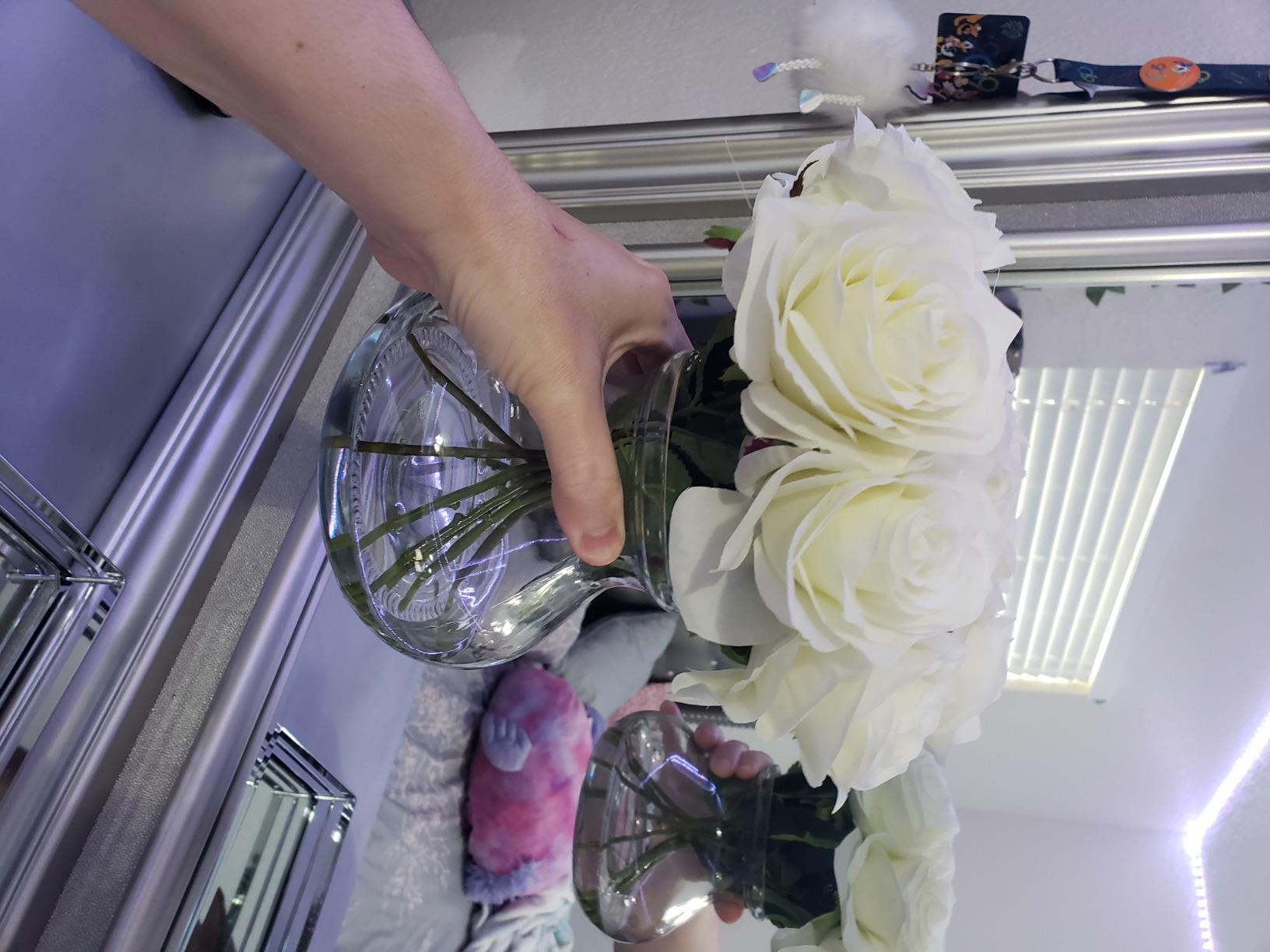 Nearly Natural Rose Arrangement with Vase customer photo 1