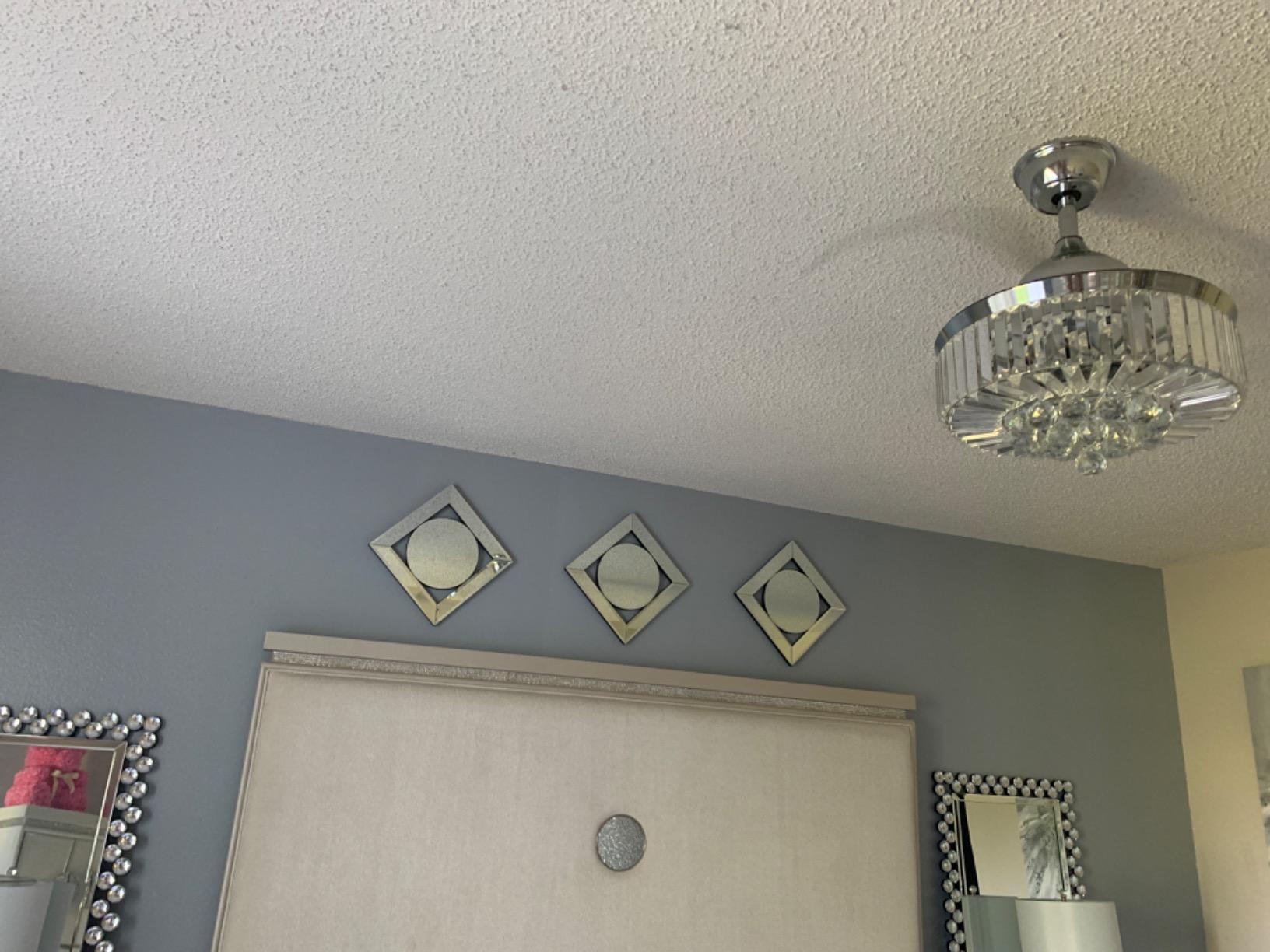 Howard Elliott Lula Square Hanging Accent Mirrored Frame Wall Mirror, Beautifully Beveled Edge Decorative Modern Design Mirror for Home Decor, Entryway & Bedroom, 12 x 12 Inch, Charcoal Gray customer photo 2