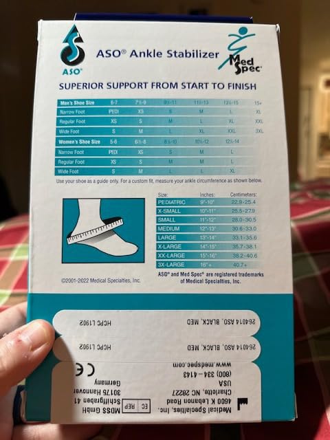 Med Spec ASO Ankle Stabilizer - Lace Up Ankle Brace for Sprained Ankle and Peroneal Tendonitis, Orthopedic Ankle Support for Men, Women, Adults, Teens and Kids, Sports Injury Recovery customer photo 1