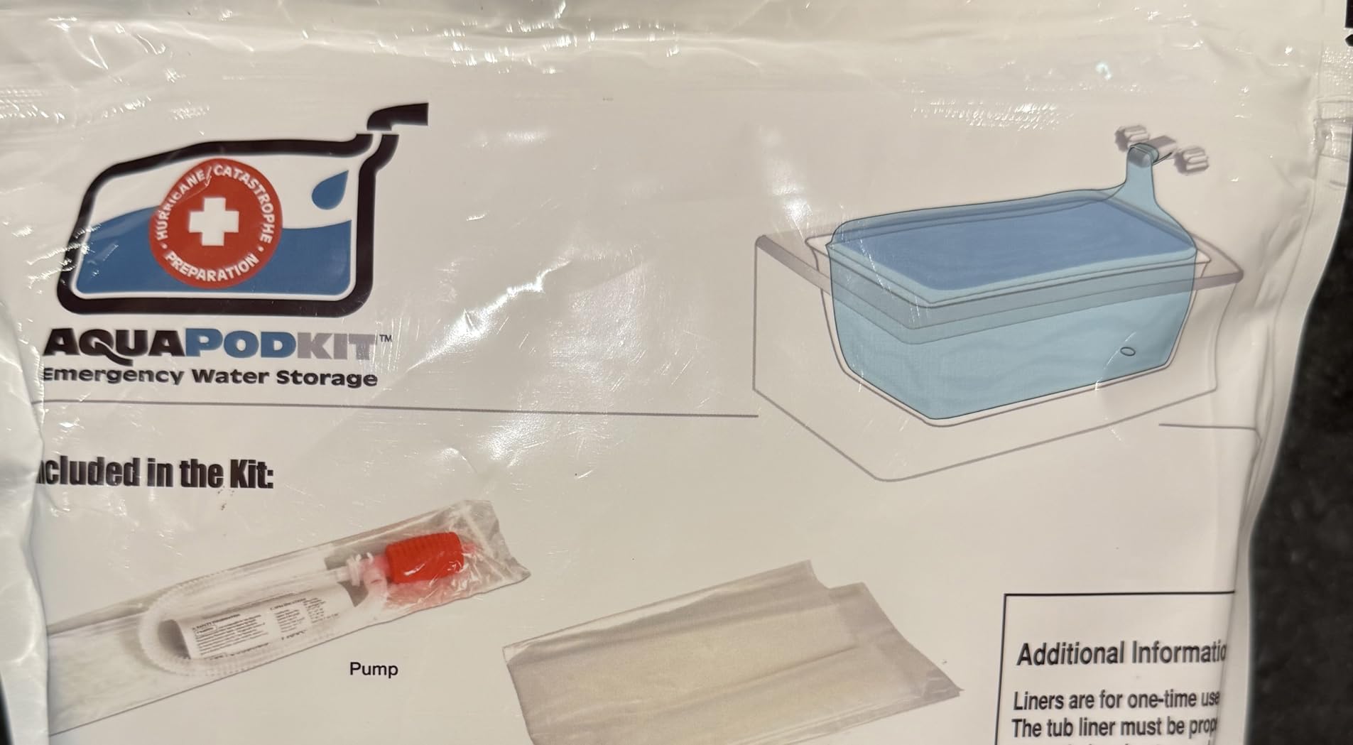 Made in USA - Emergency Bathtub Water Storage Bladder 65-100 Gallon Capacity - BPA Free- Food Grade Materials - Hurricane Disaster Preparedness Supply - Family Survival Supply (Bag) customer photo 2
