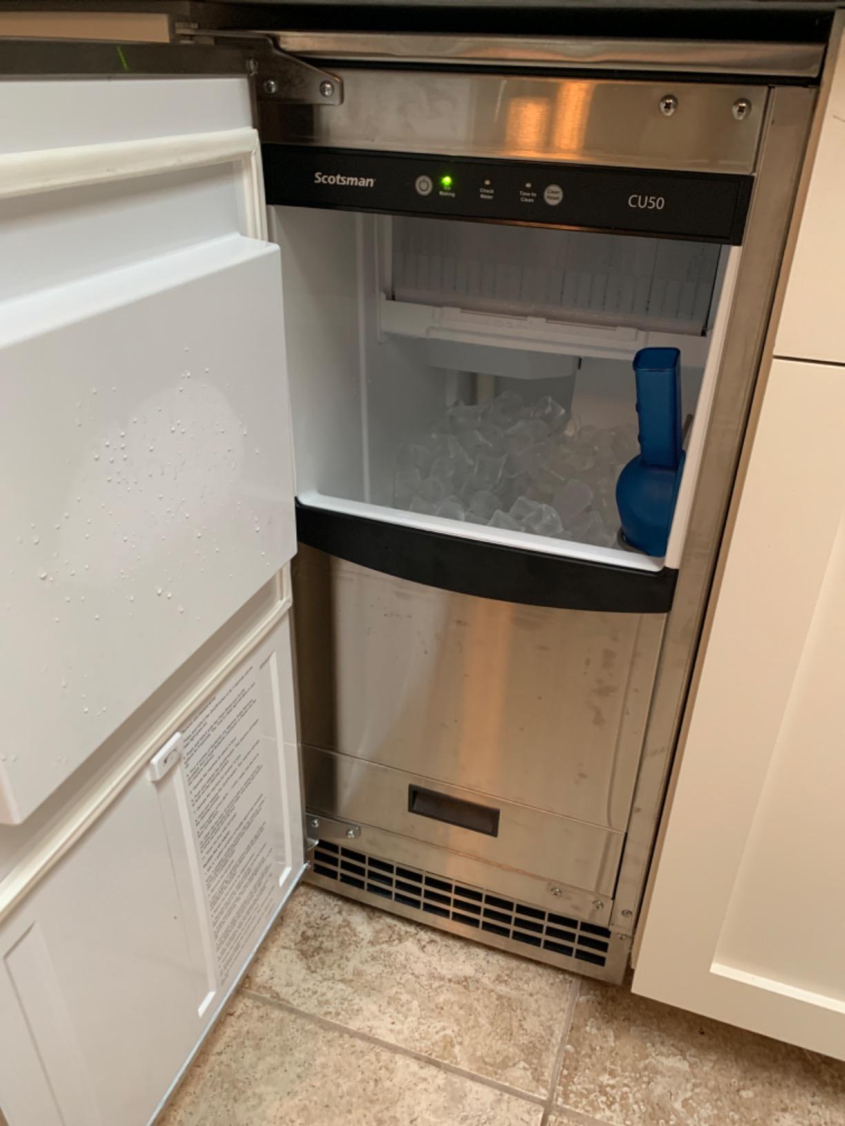 Scotsman CU50GA Undercounter Ice Maker, Gourmet Cube, Air Cooled, Gravity Drain with Cord, 115V/60/1-ph, 14.4 Amp, 14.9