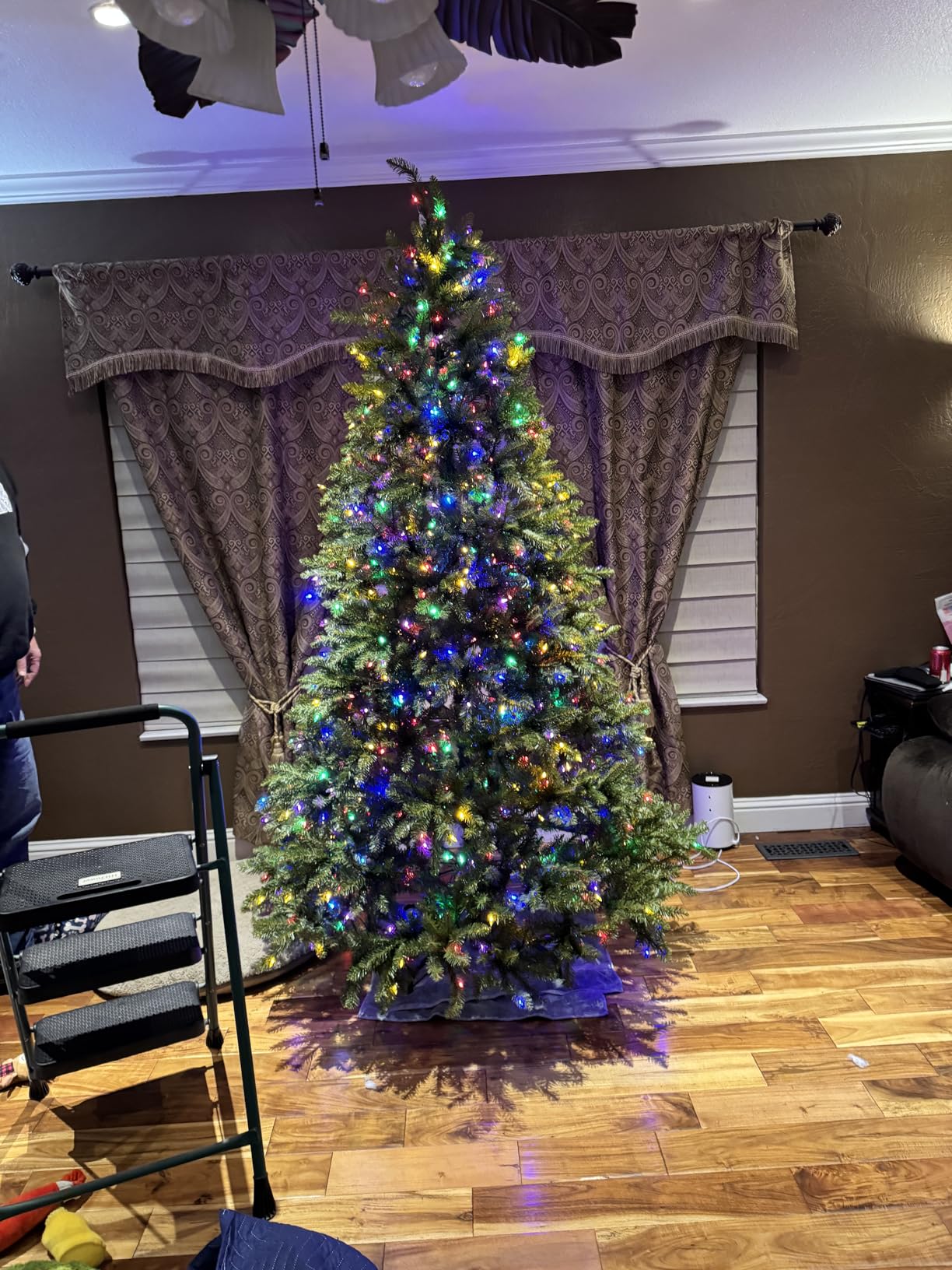 National Tree Company 9 ft Pre-Lit Dunhill Fir Artificial Christmas Tree, 900 LED Lights, 4,029 Tips, PowerConnect, Foot Pedal, 10 Light Functions customer photo 1
