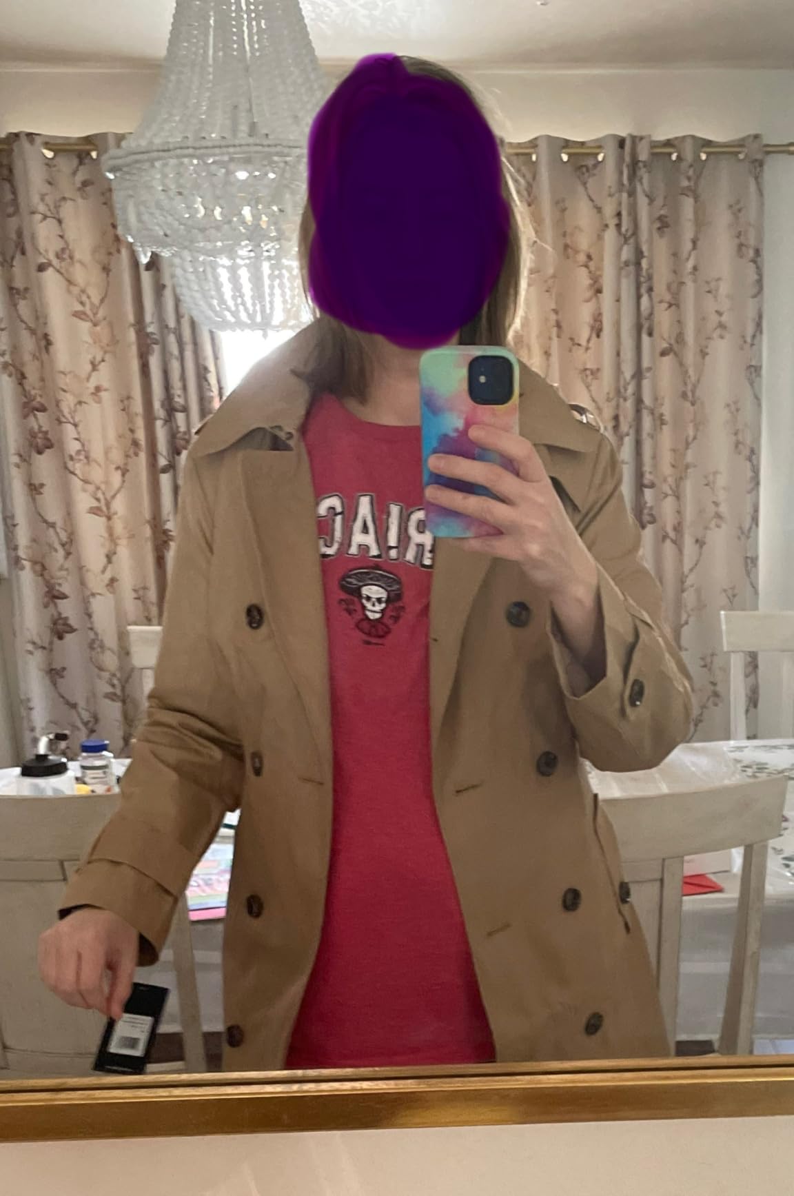 womens Double-Breasted Long Trench Coat with Belt customer photo 1