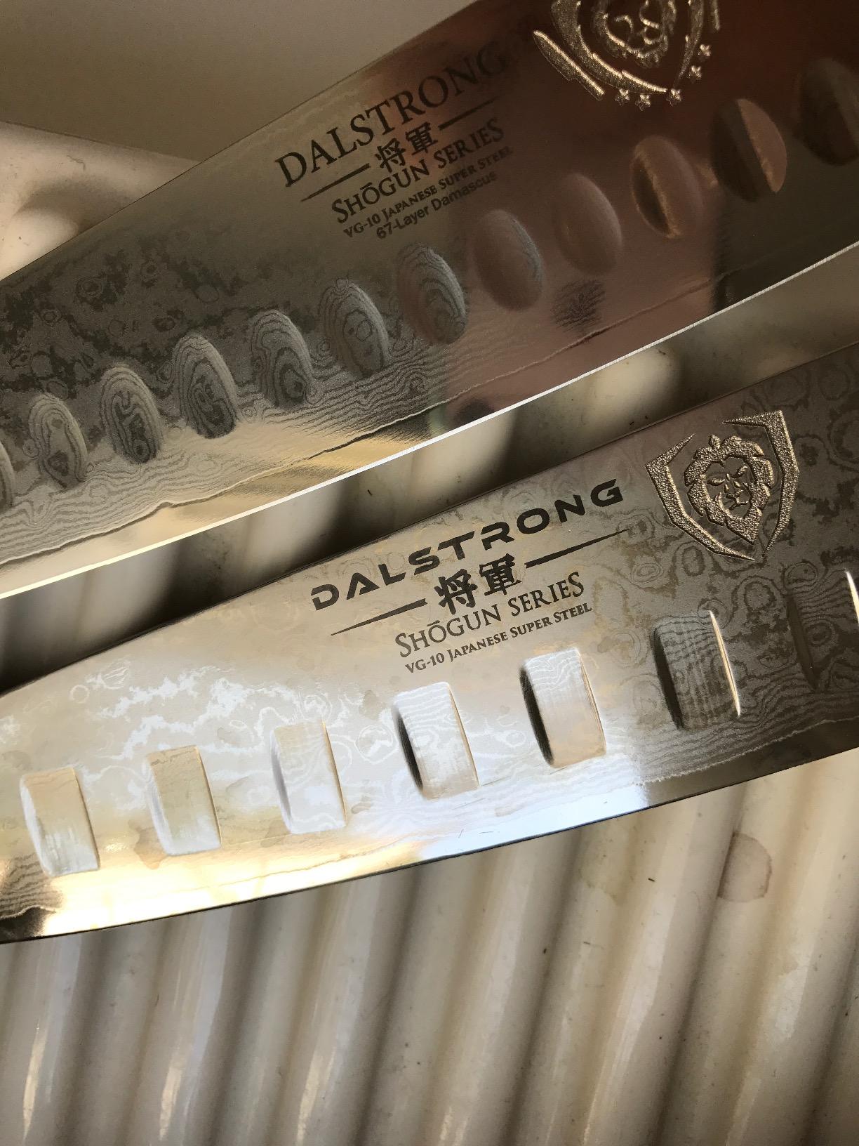 Santoku Knife - 7 inch - Shogun Series - Damascus - Japanese AUS-10V Super Steel 67 Layers - Black G10 Handle - Vegetable Knife - Vacuum Treated - Kitchen Knife - Sheath Included customer photo 1