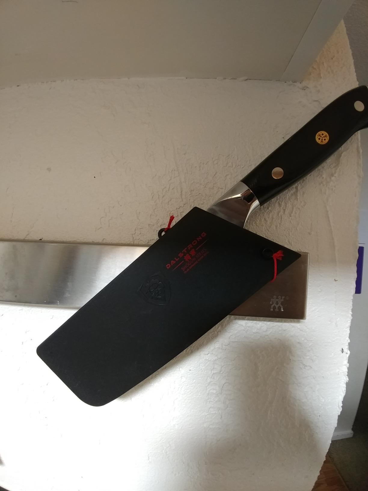 Nakiri Vegetable Knife - 6 inch - Shogun Series Elite - Japanese AUS-10V Super Steel - Black G10 Handle - Damascus - Hammered Finish - Vegetable Kitchen Knife - Sheath Included customer photo 2