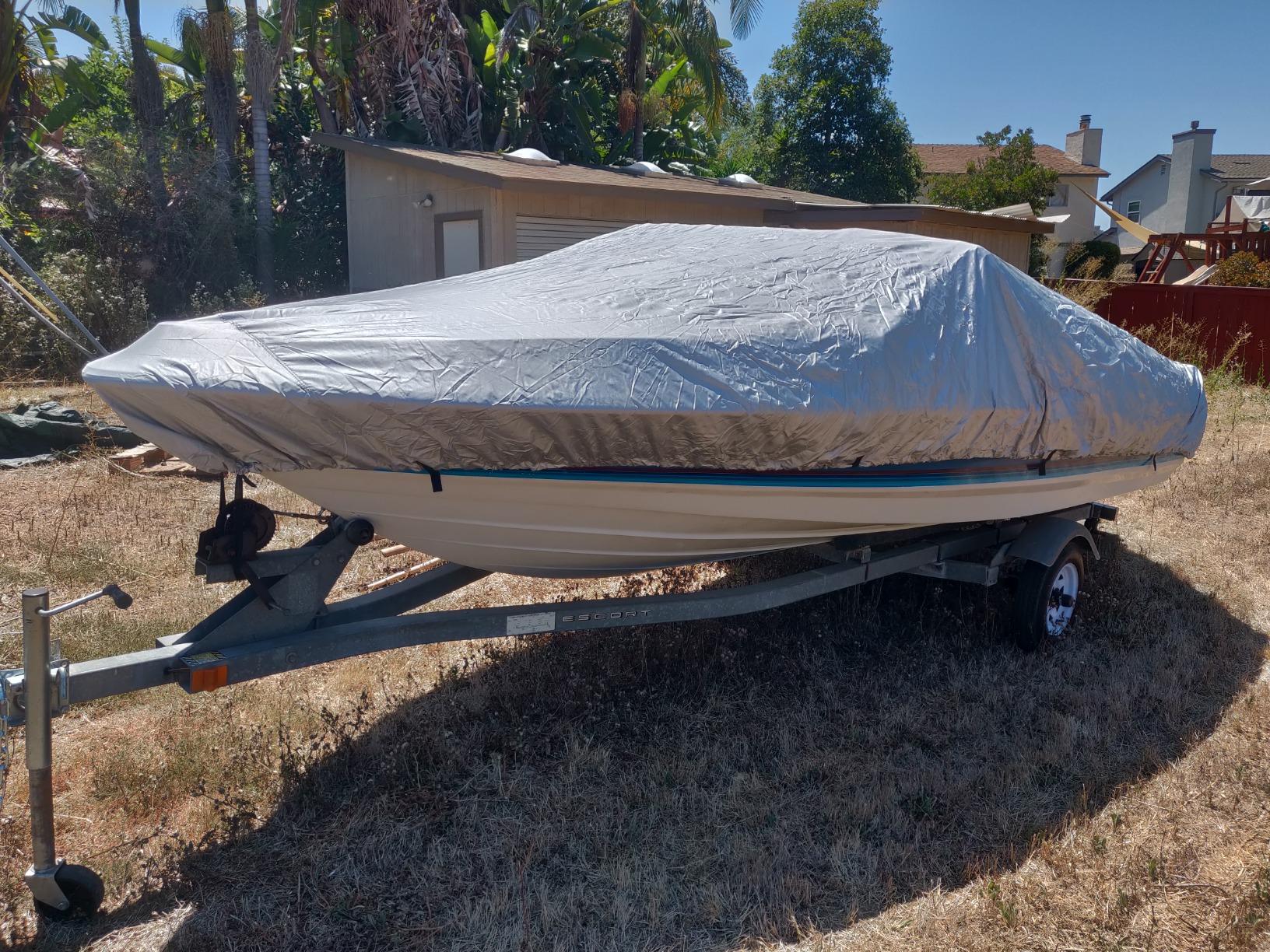 iCOVER Trailerable Boat Cover- 17'-19' Heavy Duty Waterproof Tarp Covers with Storage Bag, Fits V-Hull, Fish&Ski, Pro-Style, Fishing, Runabout, Bass Boats customer photo 2
