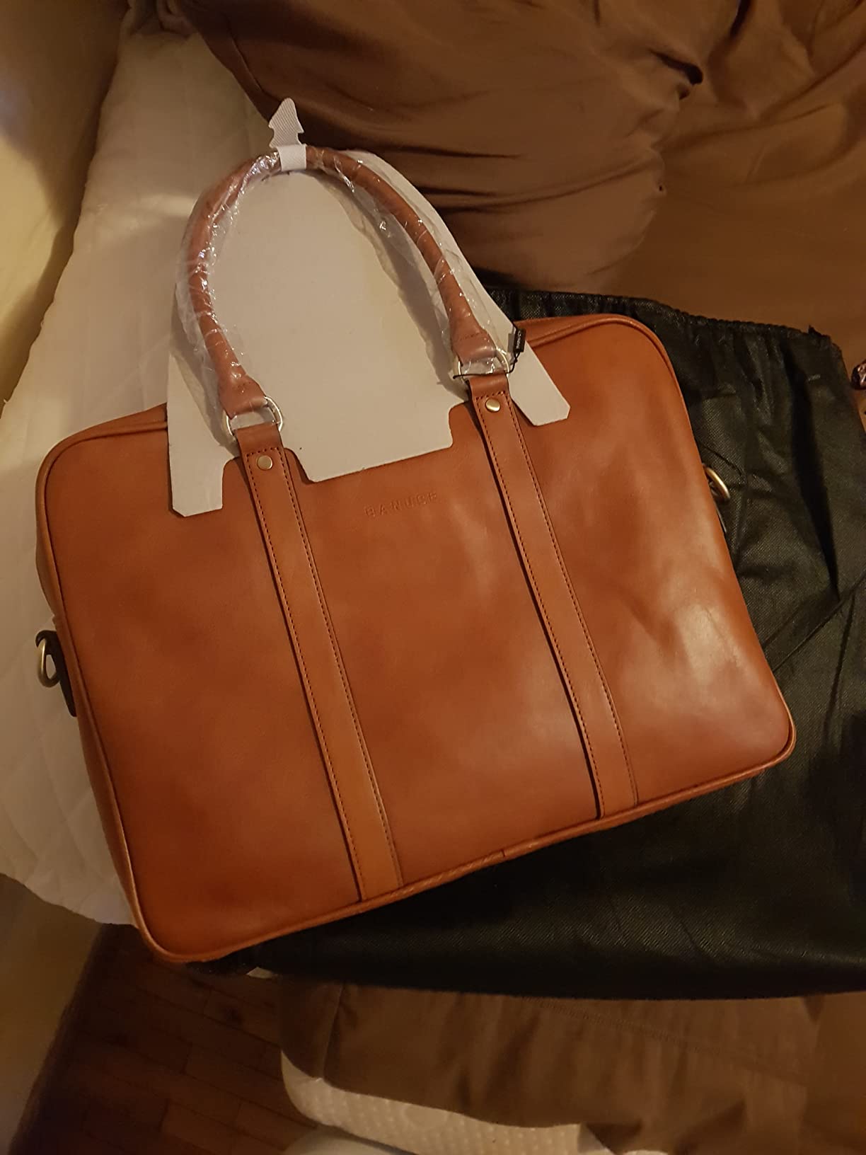 Banuce Full Grain Italian Leather Briefcase for Men 14 Inch Laptop Bag Attache Case with Detachable and Adjustable Strap for Business Work Bags Vintage Brown customer photo 1