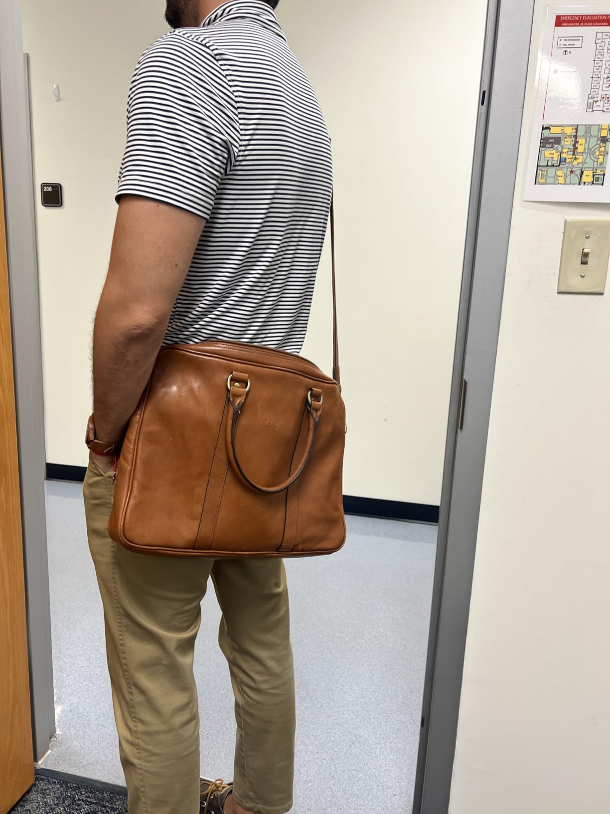 Banuce Full Grain Italian Leather Briefcase for Men 14 Inch Laptop Bag Attache Case with Detachable and Adjustable Strap for Business Work Bags Vintage Brown customer photo 2