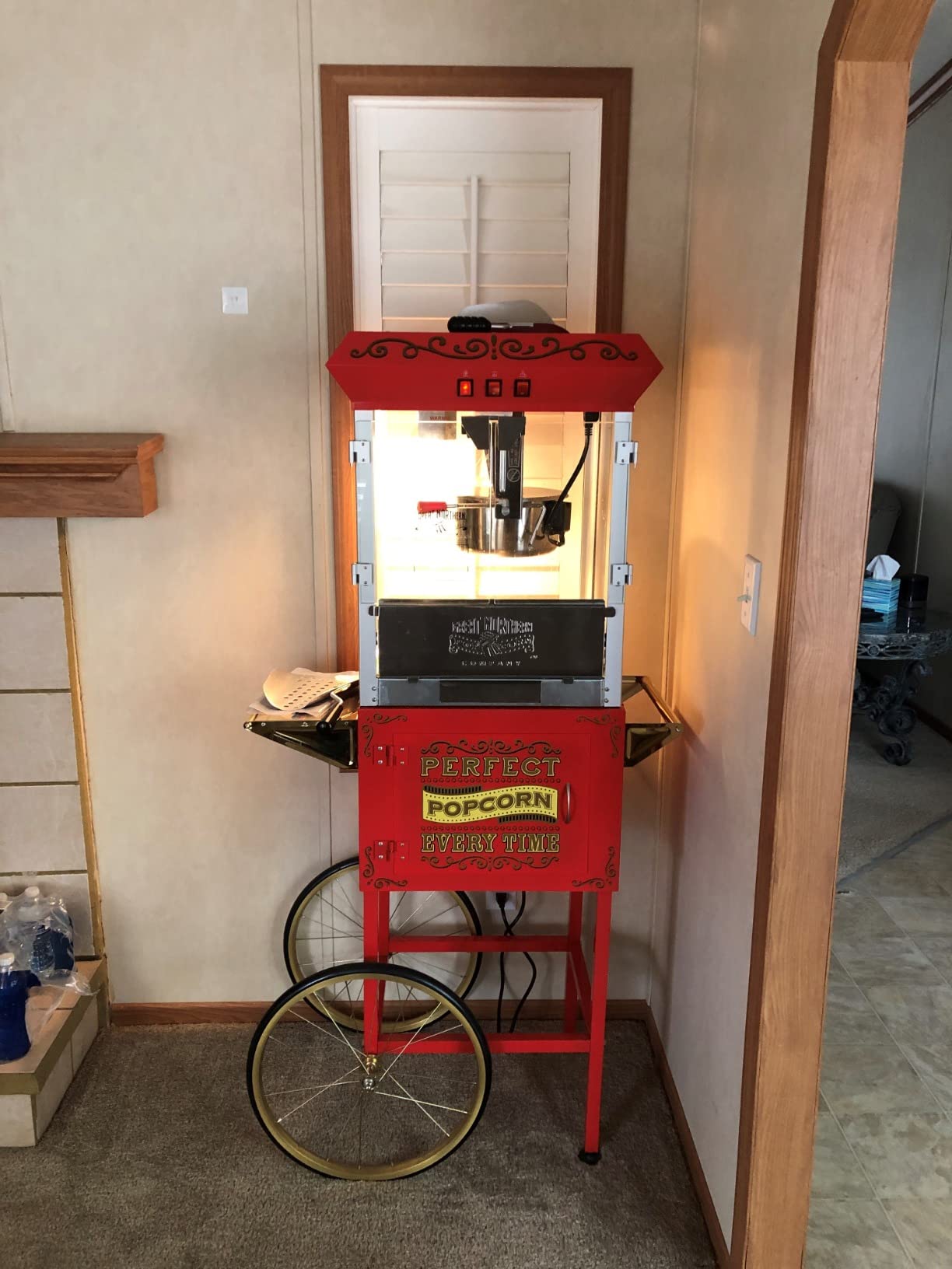 Great Northern Popcorn Company 5995 10 oz. Perfect Popper Popcorn Machine with Cart - Red customer photo 2