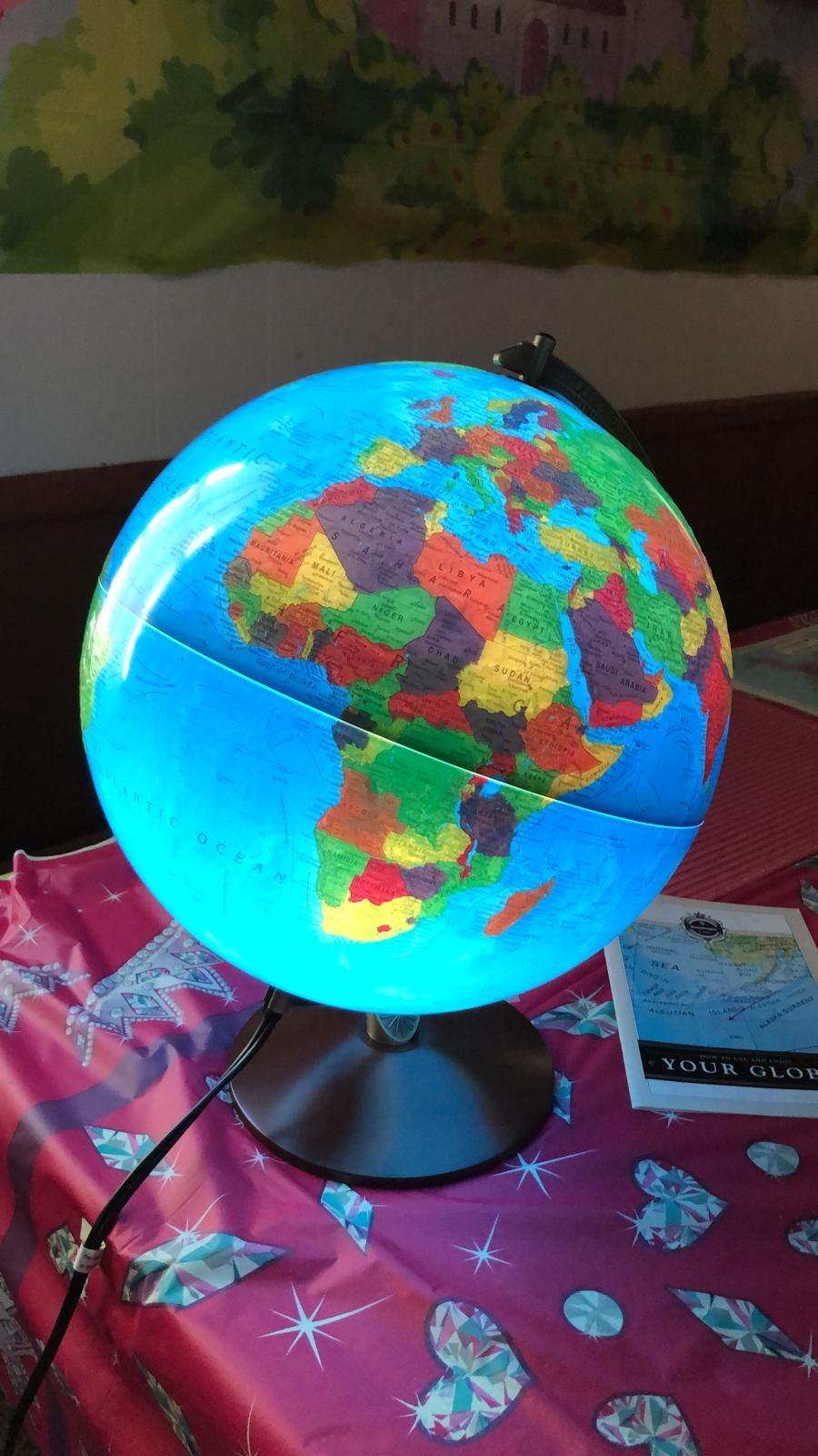 Replogle Illuminated World Globe with Stand, 12 Inch diameter light up globe with 3-D Raised Relief Texture, Made In USA customer photo 1