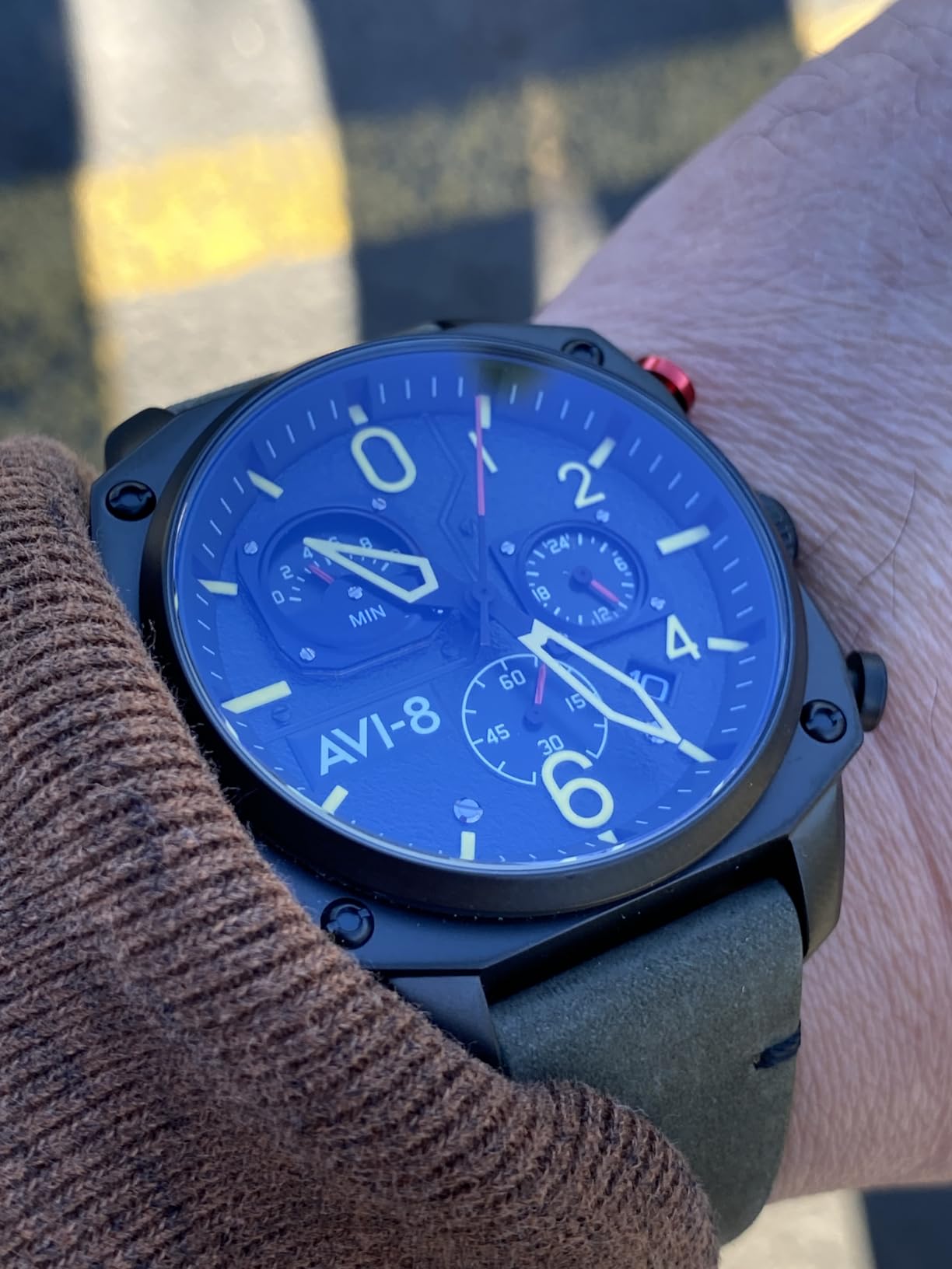 AVI-8 Hawker Hunter Men's Pilot Watch - Retrograde Chronograph, Japanese Quartz Movement, 45mm Stainless Steel Case, Sapphire Crystal customer photo 1