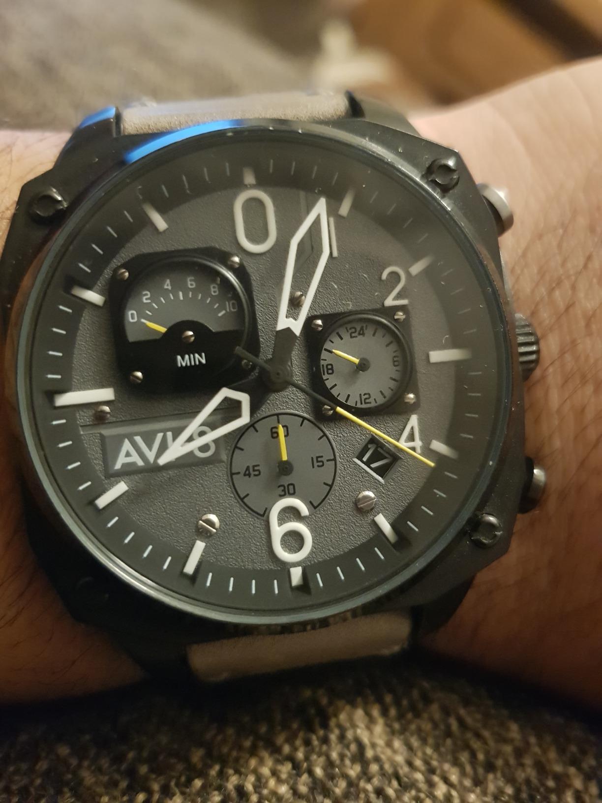 AVI-8 Hawker Hunter Men's Pilot Watch - Retrograde Chronograph, Japanese Quartz Movement, 45mm Stainless Steel Case, Sapphire Crystal customer photo 2