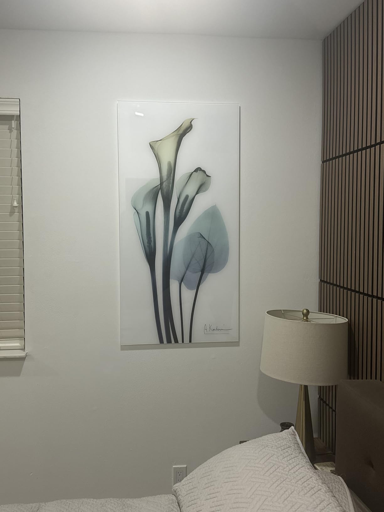 Empire Art Direct - TMP-EAD4157-3248 Amaryllis Frameless Tempered Glass Blue Flower Panel Graphic Wall Art, 48