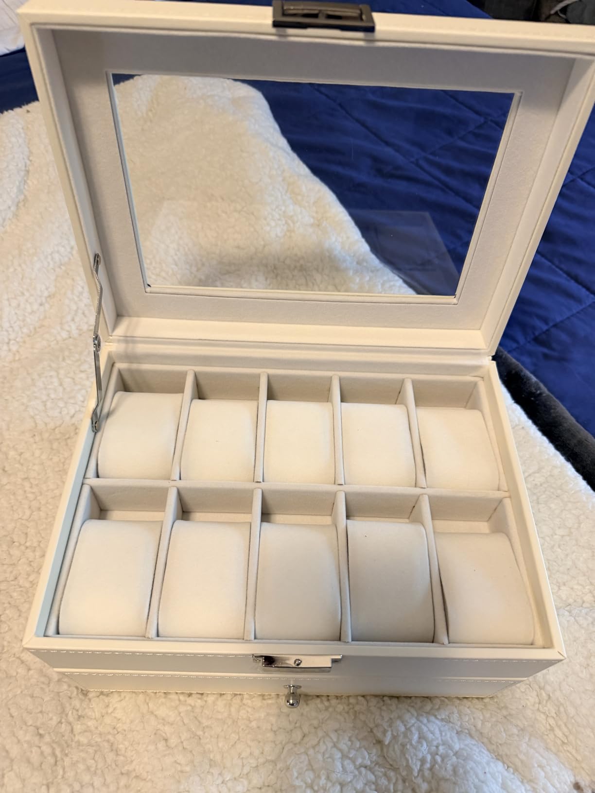 BEWISHOME Watch Case, 20-Slot Watch Box Organizer for Men Watch Case with Large Glass Lid, Black SSH04B customer photo 1