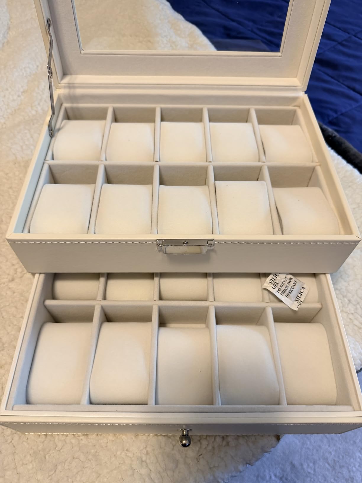 BEWISHOME Watch Case, 20-Slot Watch Box Organizer for Men Watch Case with Large Glass Lid, Black SSH04B customer photo 2