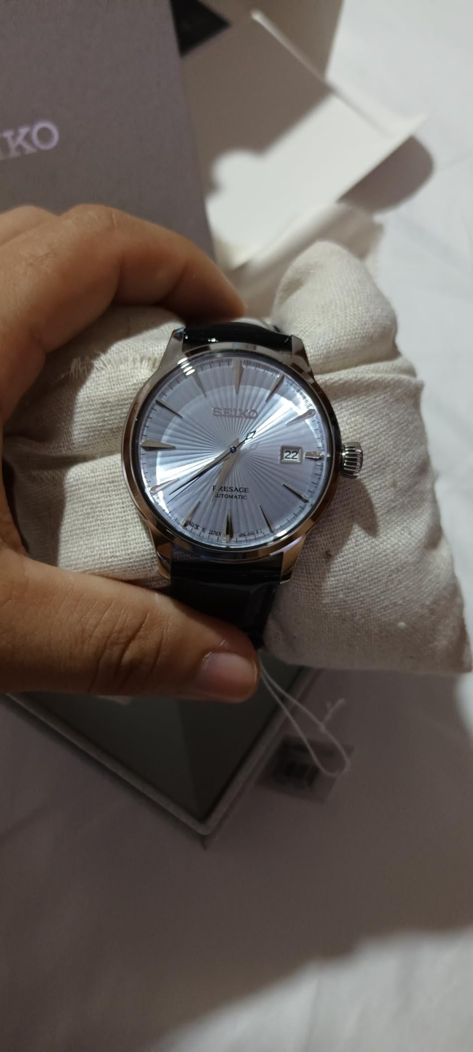 Seiko Automatic Watch for Men - Presage Cocktail Time - Patterned with Golden Numerals and Date Calendar, 50m Water-Resistant customer photo 1