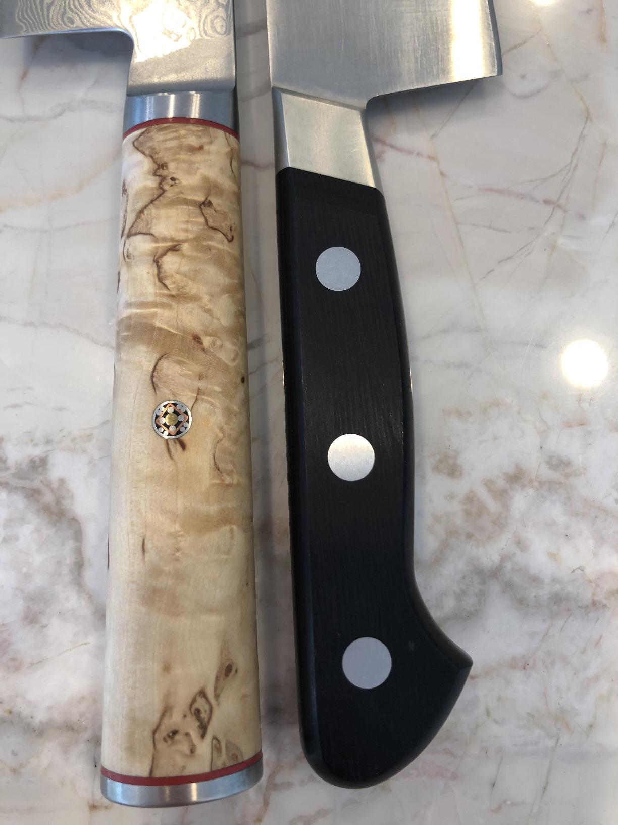 Miyabi Birchwood SG2 Japanese Nakiri Knife, 6.5-inch, Vegetable Kitchen Knife, Karelian Birch Handle, 101-Layer Flower Damascus Pattern, Handcrafted in Seki, Japan customer photo 2