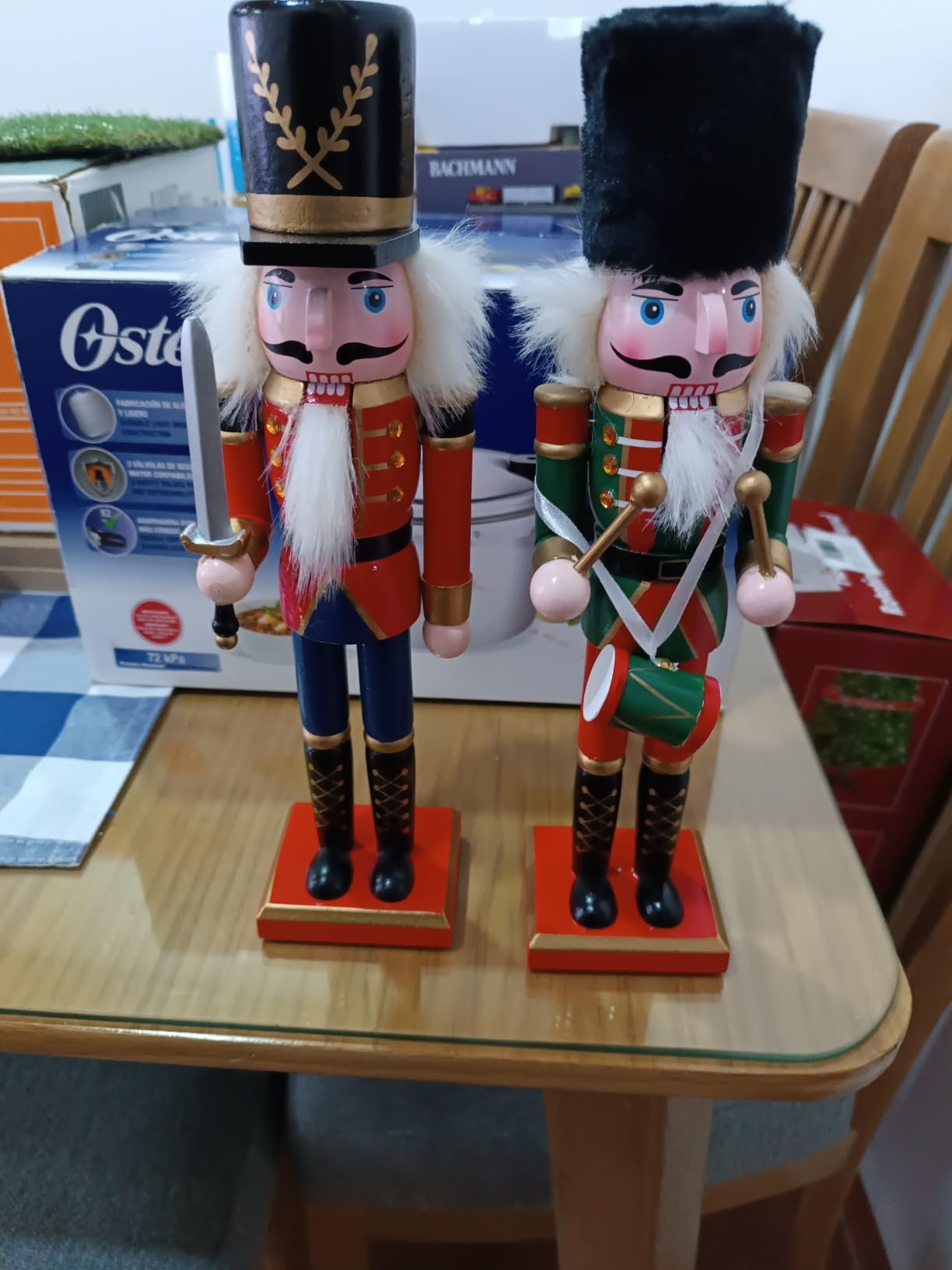 Wooden Nutcracker Ornaments Christmas Decoration Figures Puppet Home Decor (12 Inch) (Sword) customer photo 2