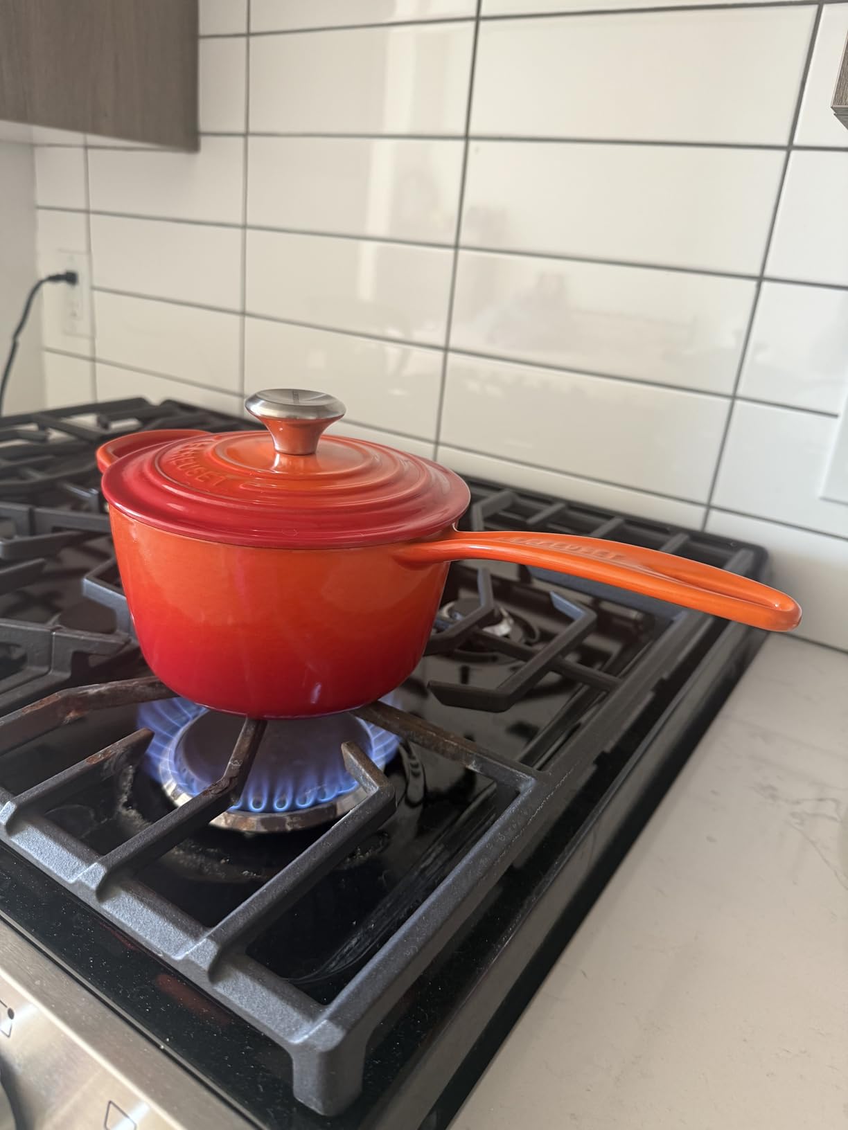 Le Creuset Enameled Cast Iron Signature Saucepan, 2.25 qt., Cerise customer photo 1