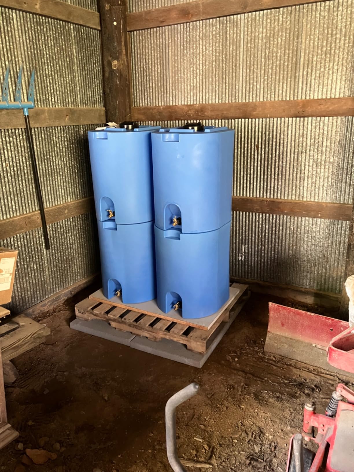 WaterPrepared 55 Gallon Blue Emergency Water Storage Tank - Stackable Water Barrel with Spigot, BPA-Free Food-Grade HDPE, Made in USA - Survival, Disaster Preparedness, Off-Grid & Cabin Water Supply customer photo 2