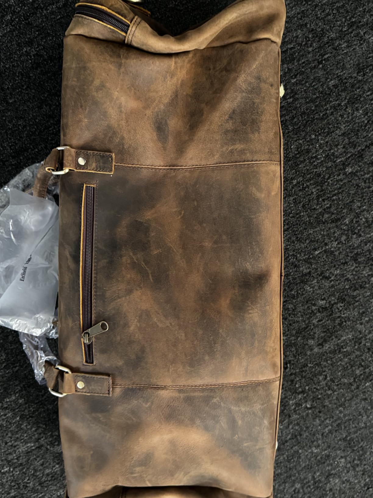 KomalC 28 inch Duffel Bag Travel Sports Overnight Weekend Leather Duffle Bag for Gym Sports Cabin Holdall bag (Distressed Brown, 28 Inches) customer photo 1