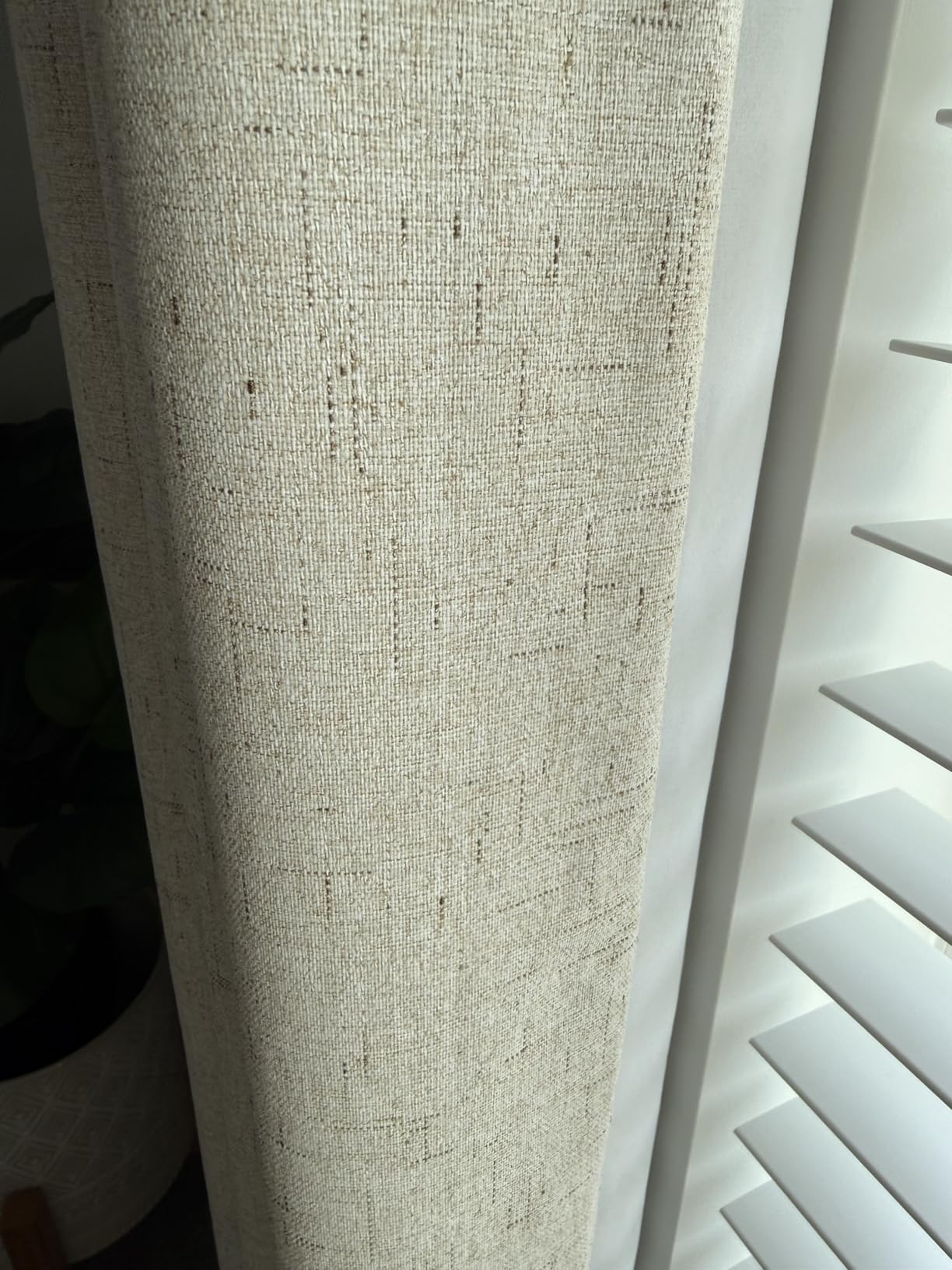 H.VERSAILTEX Linen 100% Blackout Curtains for Bedroom Full Light Blocking Curtains, Textured Window Curtain for Living Room 84 inch Grommet, Energy Efficient Curtains White Liner(2 Panels, Natural) customer photo 1
