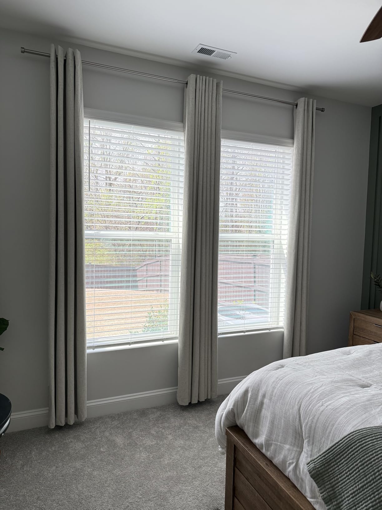 H.VERSAILTEX Linen 100% Blackout Curtains for Bedroom Full Light Blocking Curtains, Textured Window Curtain for Living Room 84 inch Grommet, Energy Efficient Curtains White Liner(2 Panels, Natural) customer photo 2