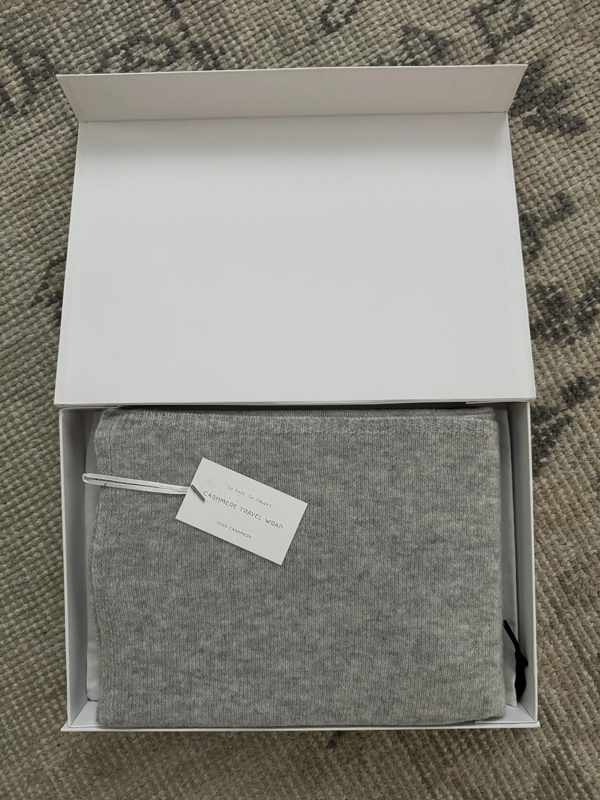 Jet&Bo 100% Pure Cashmere Lightweight Travel Wrap, Shawl & Scarf Gray 75