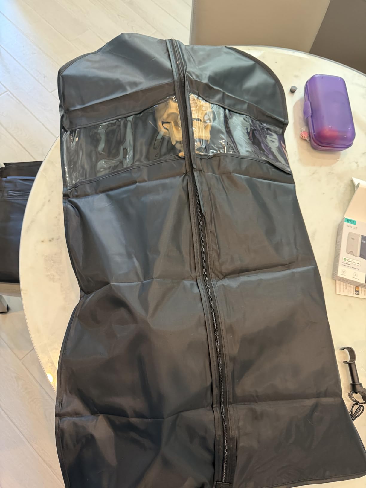 Univivi Garment Bag Suit Bag for Storage and Travel 43 inch, Washable Suit Cover for T-Shirt, Jacket, Suits, Coats, Set of 5, Oxford Fabrics customer photo 2