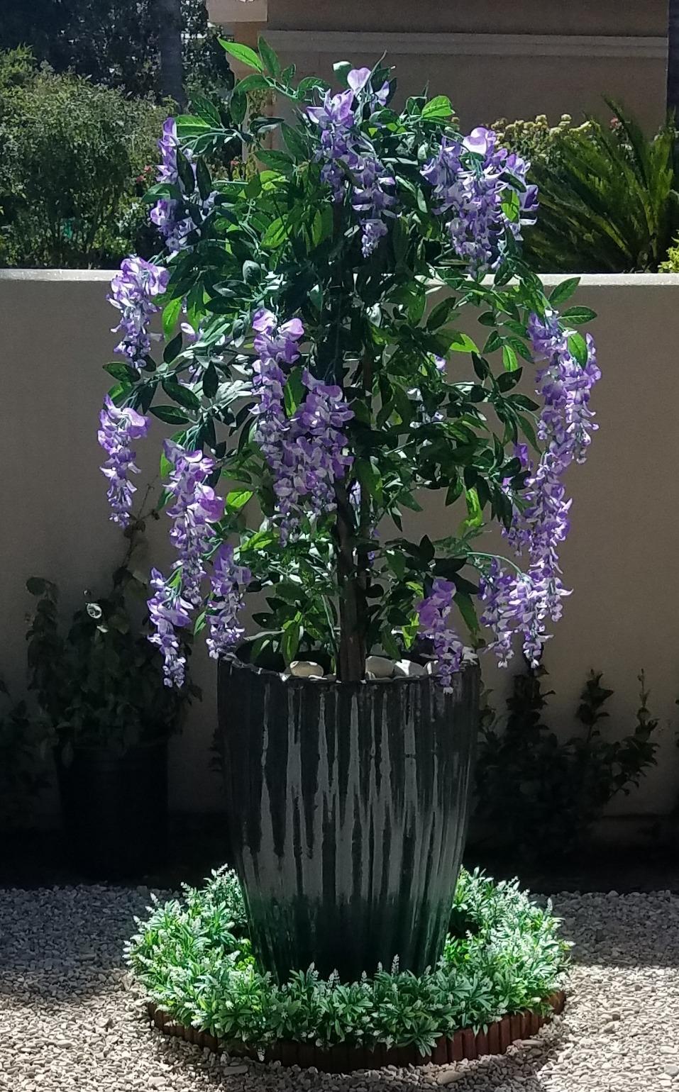AMERIQUE Purple Gorgeous 5' Silk Wisteria Tree Artificial Plant Pre Nursery Pot, Real Touch Tech customer photo 1