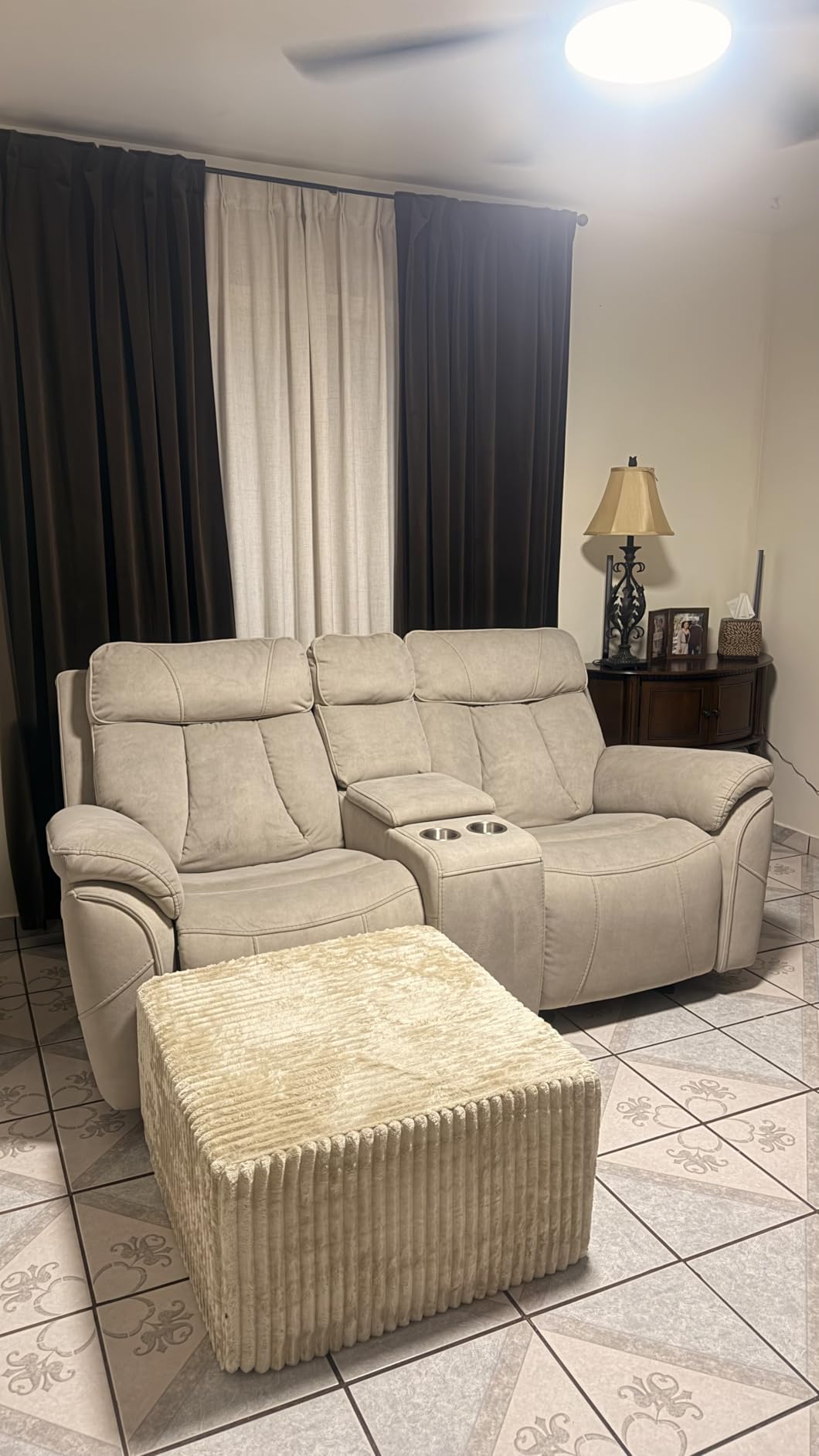StangH Grey Velvet Curtains 96 inches - Thick Plush Velvet Blackout Drapes, Back Tab Design Insulated Window Covering for Living Room/French Door, W52 x L96, 2 Panels customer photo 2