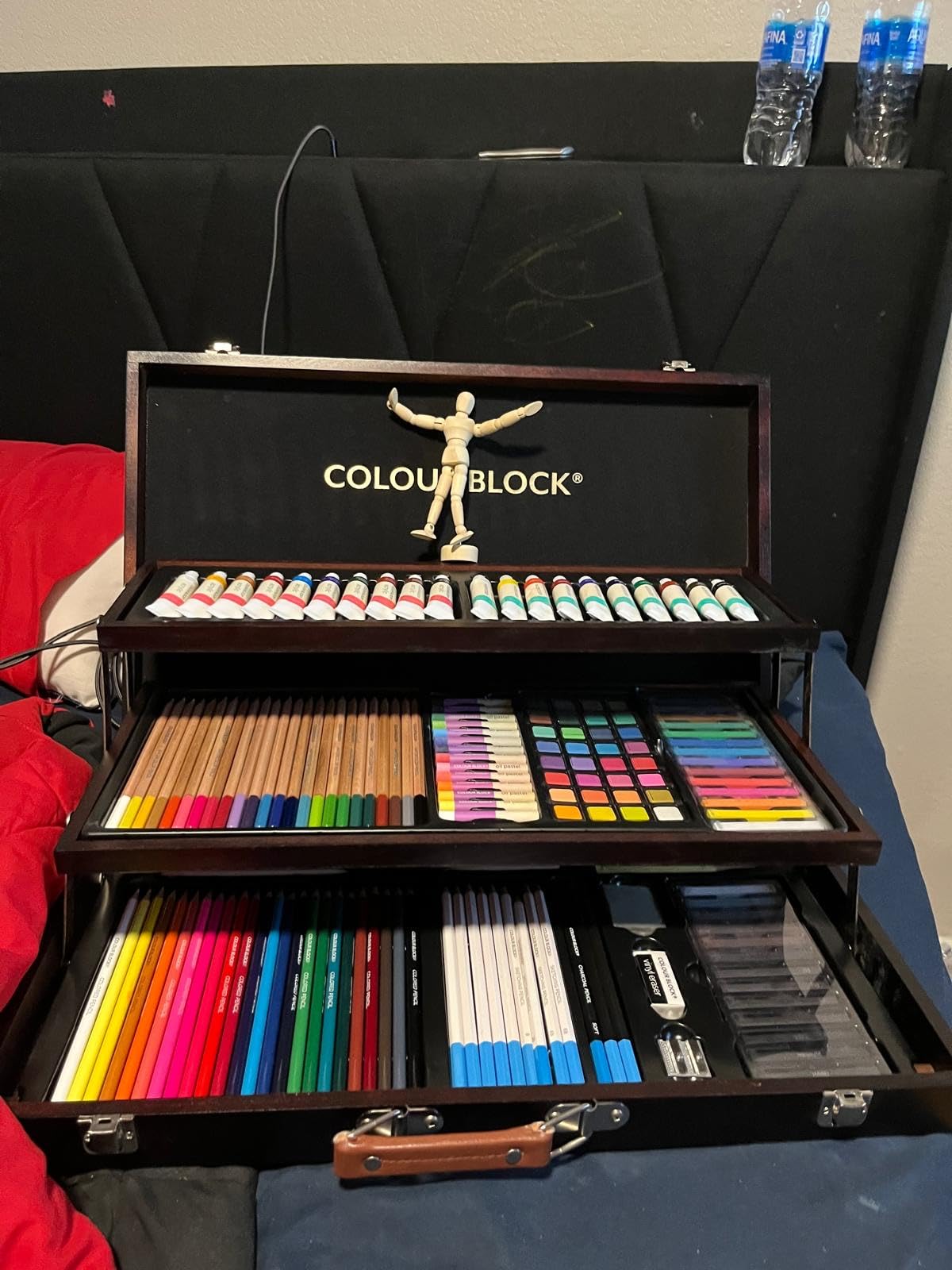 COLOUR BLOCK 181-Piece Mixed Media Art Set in Wooden Case for Drawing Sketching Painting, Soft Oil Pastels, Acrylic Watercolor Paints, Pencils, Art Supplies Kit for Artists, Professional, Adults, Beginner customer photo 1